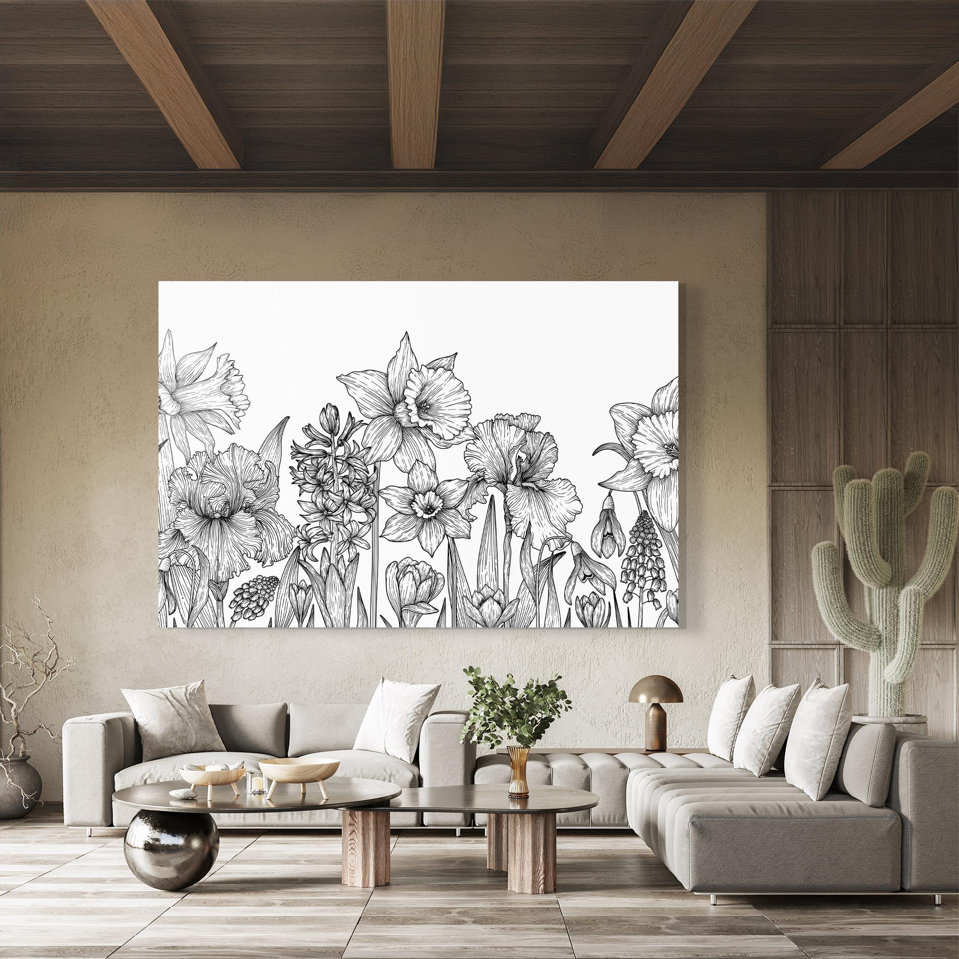 Obraz na Szkle Black Line Plant mockup 8