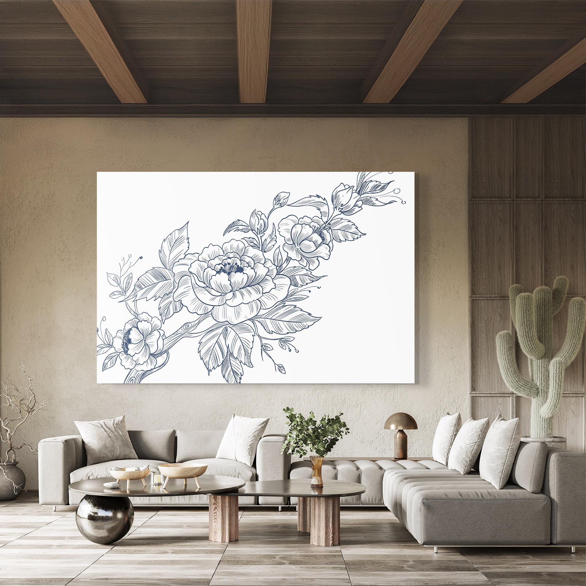 Obraz na Szkle Blue Line Roses mockup 8