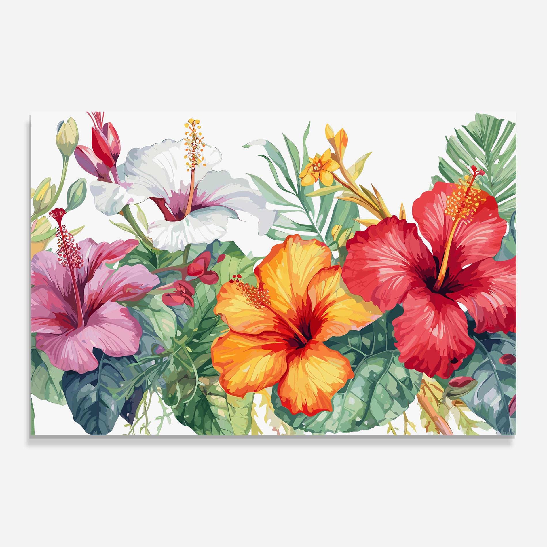 Obraz na Szkle Exotic Flowers mockup 0