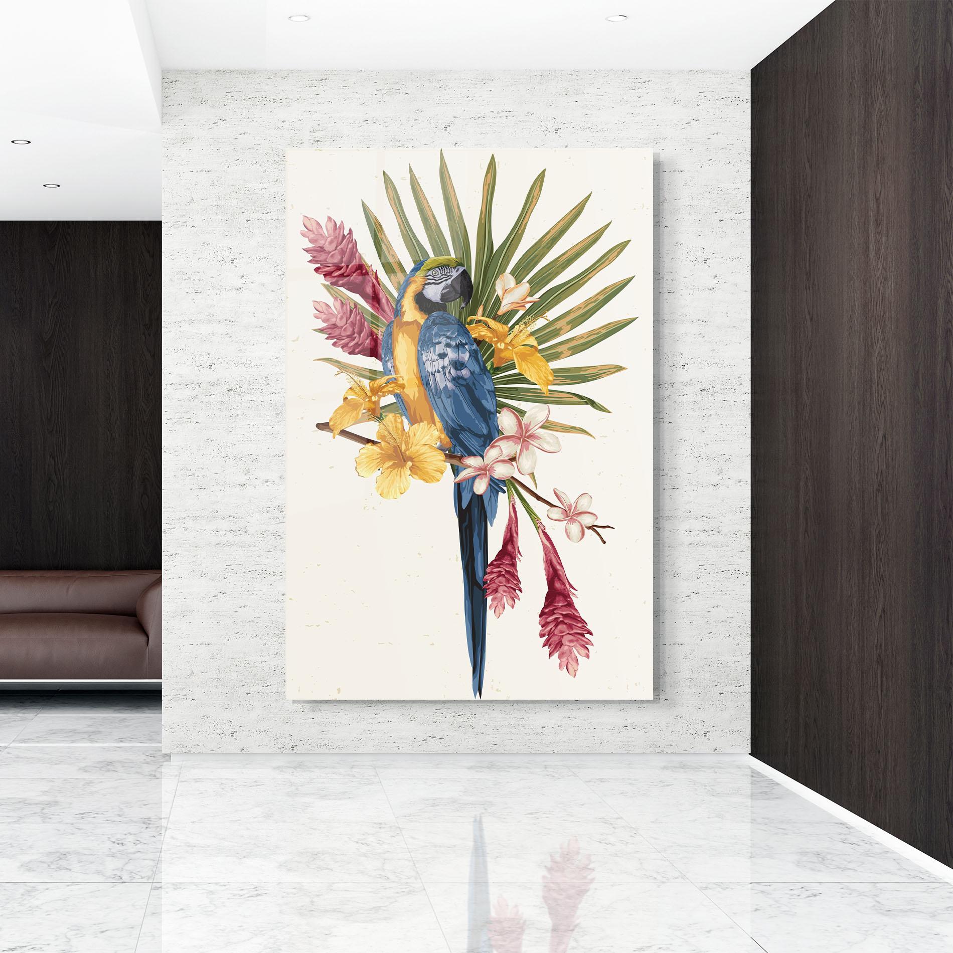 Obraz na Szkle Exotic Bird Flower mockup 9