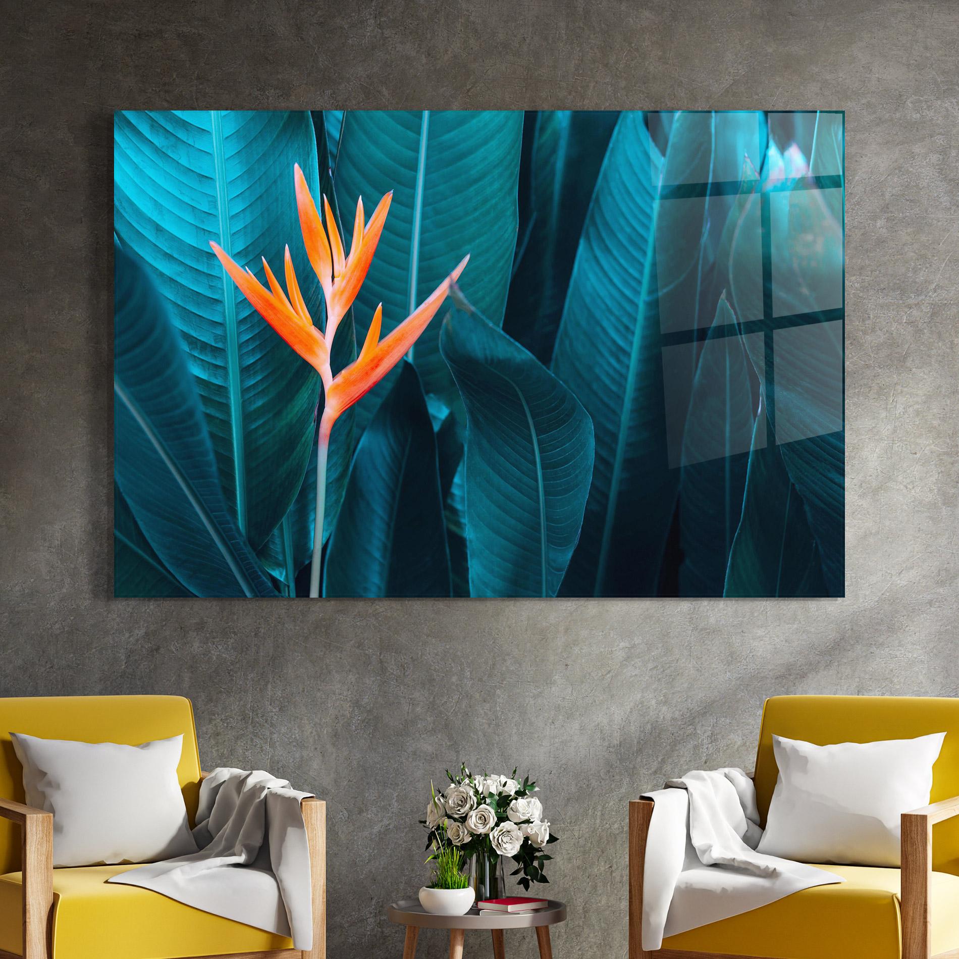 Obraz na Szkle Orange Green Exotic mockup 4