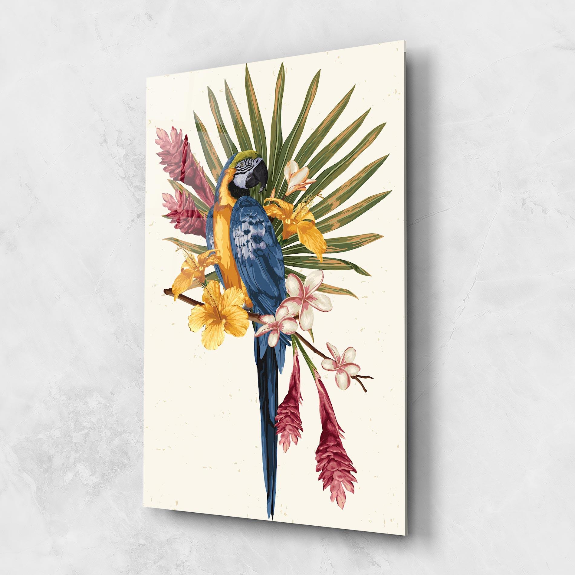 Obraz na Szkle Exotic Bird Flower mockup 1