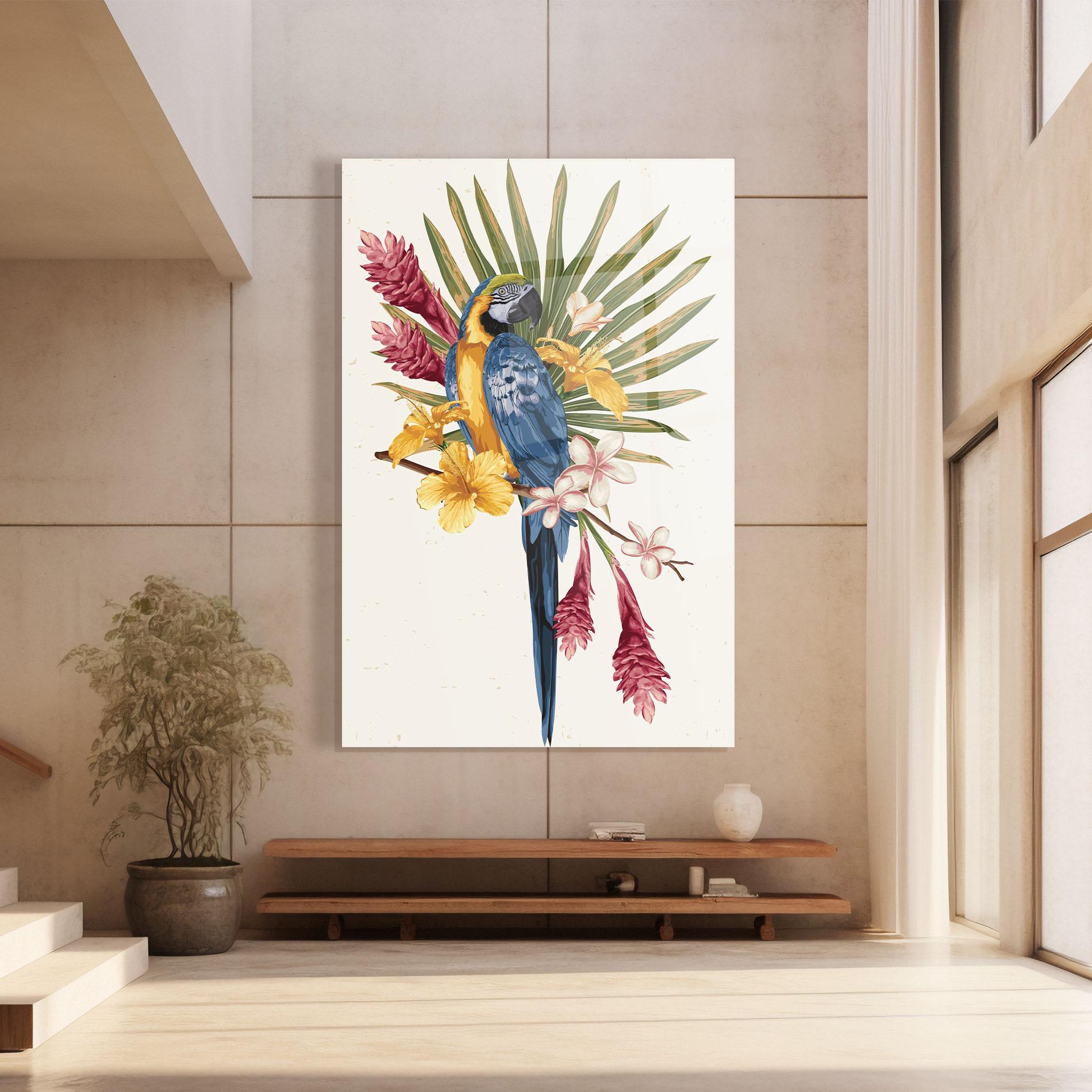 Obraz na Szkle Exotic Bird Flower mockup 8