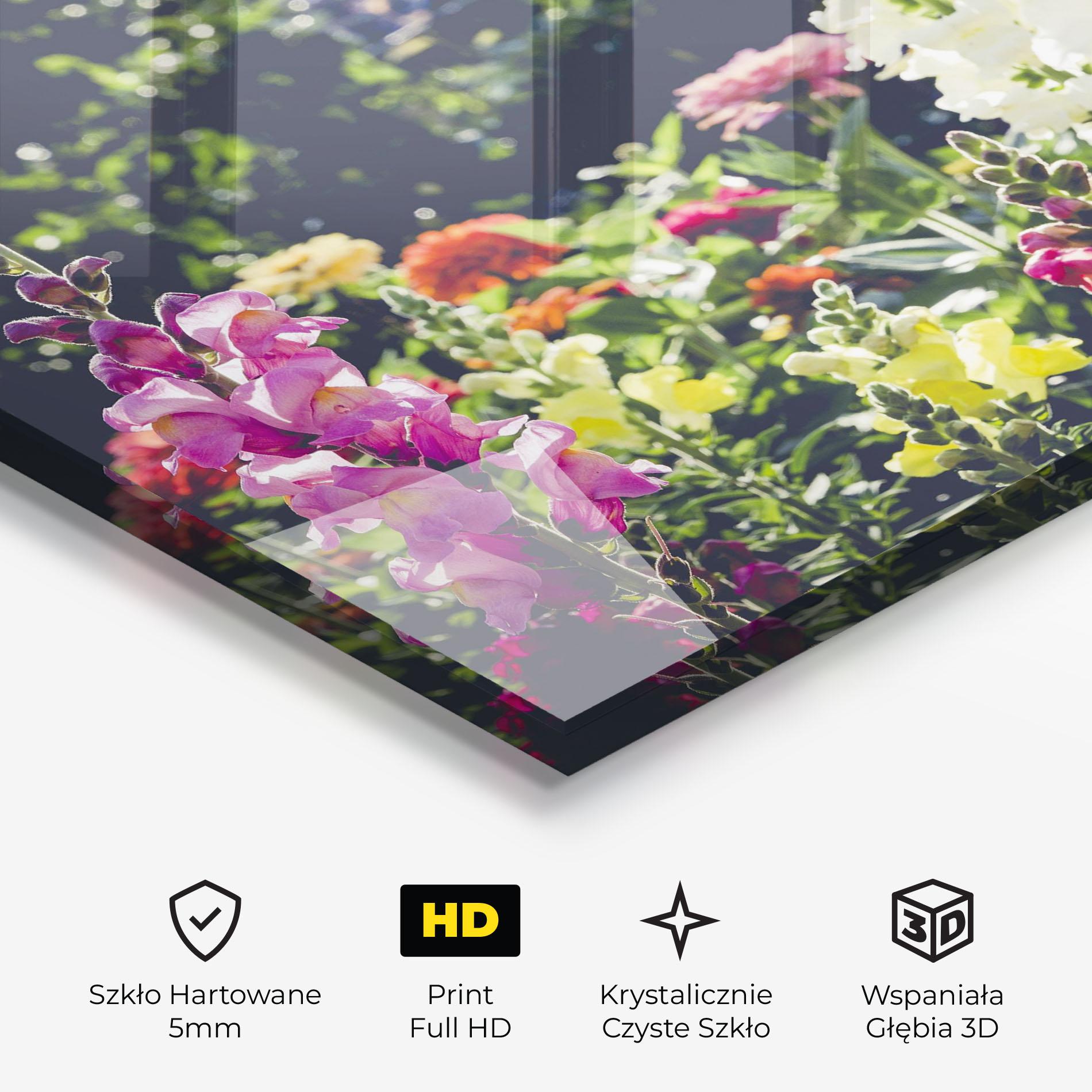 Obraz na Szkle Garden Pretty Flowers mockup 3