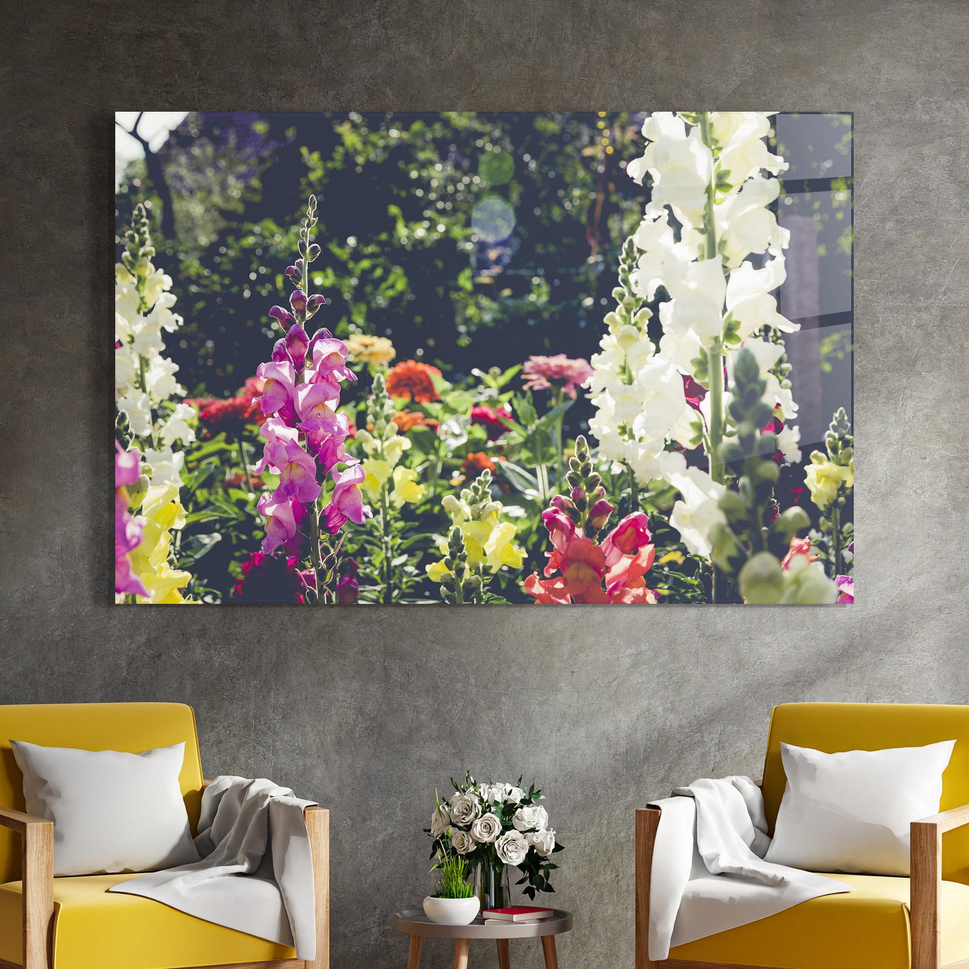 Obraz na Szkle Garden Pretty Flowers mockup 4