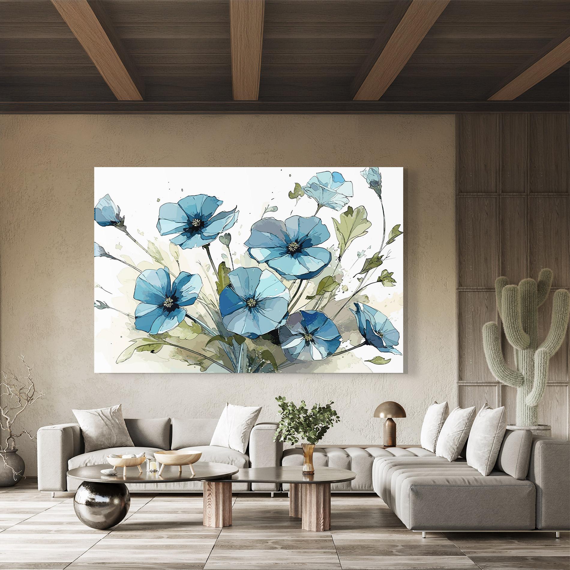 Obraz na Szkle Blue Wild Plant mockup 8