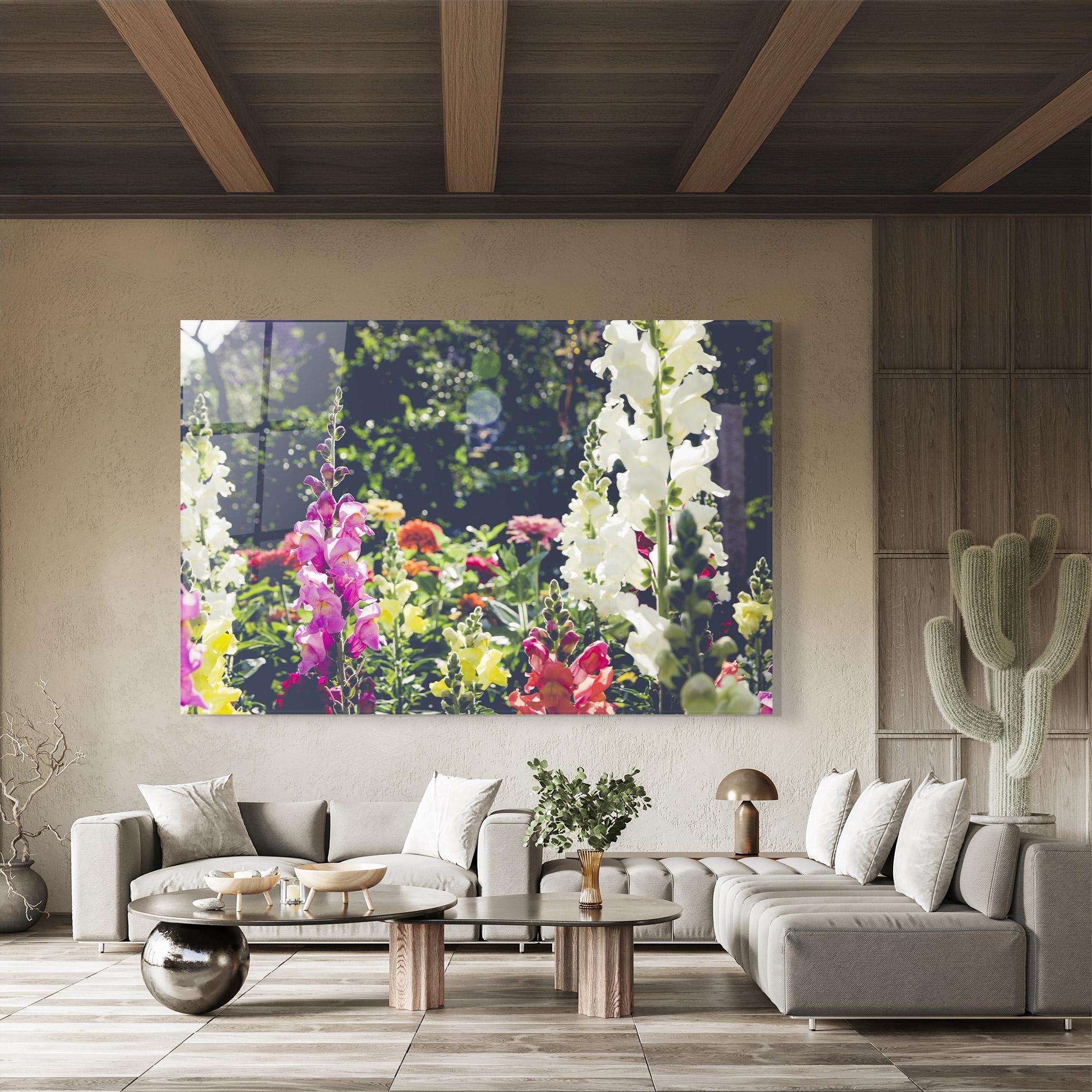 Obraz na Szkle Garden Pretty Flowers mockup 8