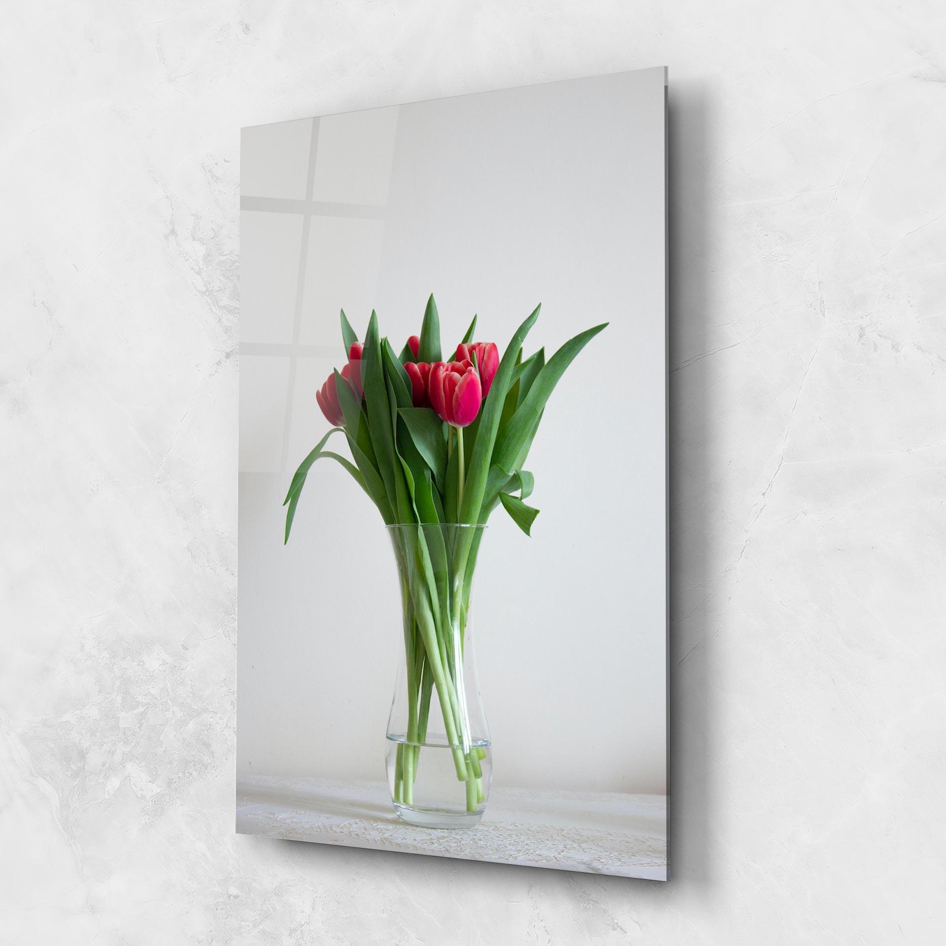 Obraz na Szkle Pretty Tulips Vase mockup 1