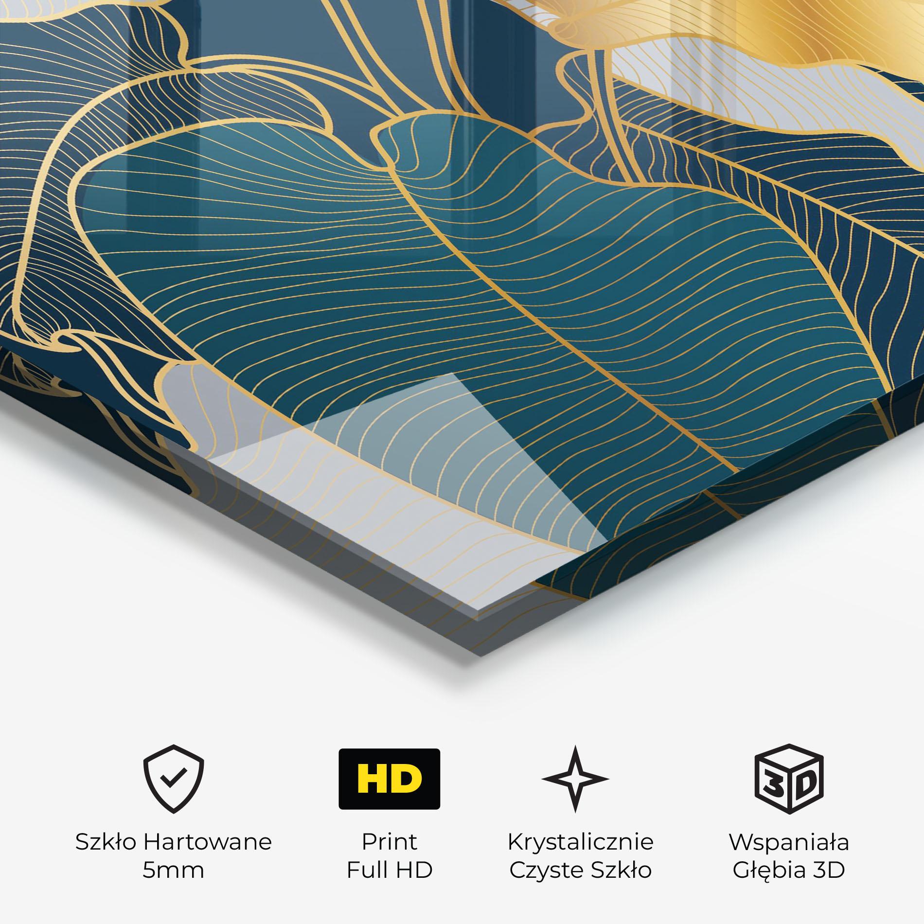 Obraz na Szkle Golden Leaves mockup 3