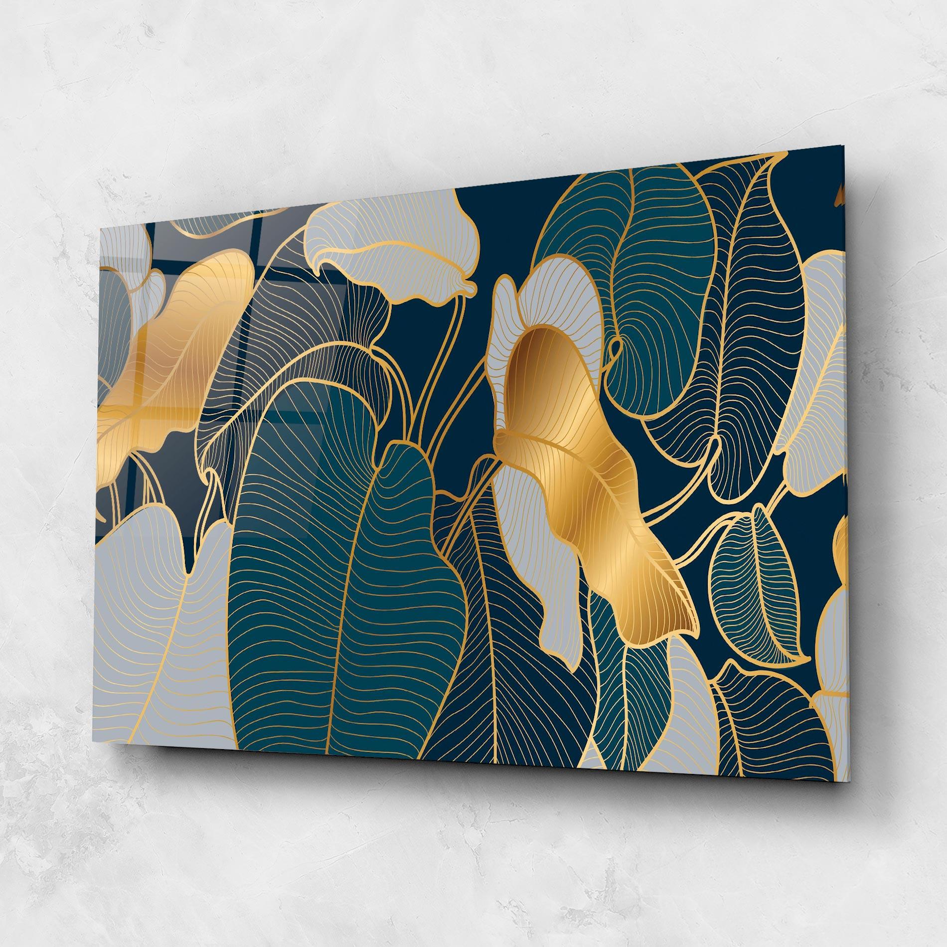 Obraz na Szkle Golden Leaves mockup 1
