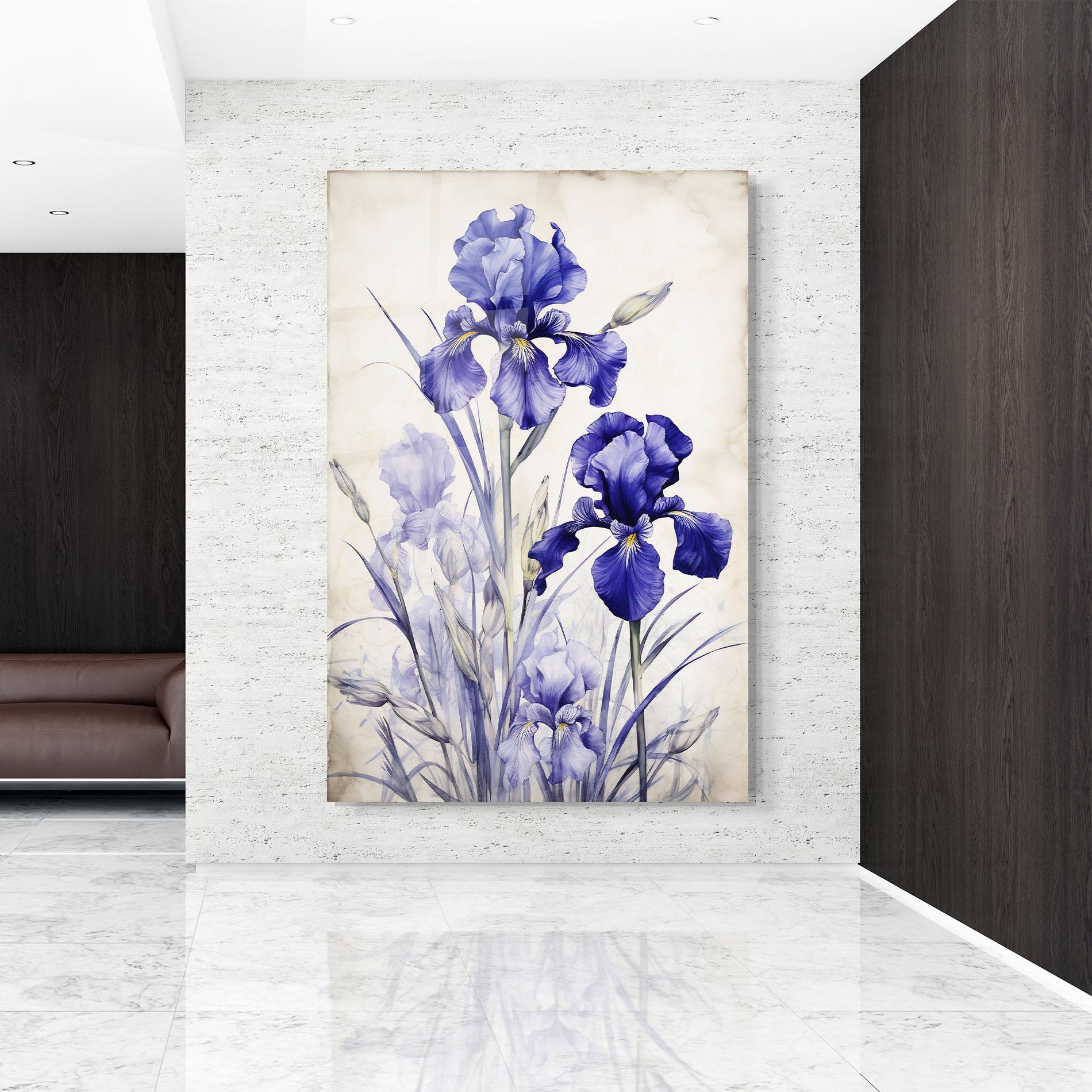Obraz na Szkle Irises Painting mockup 9