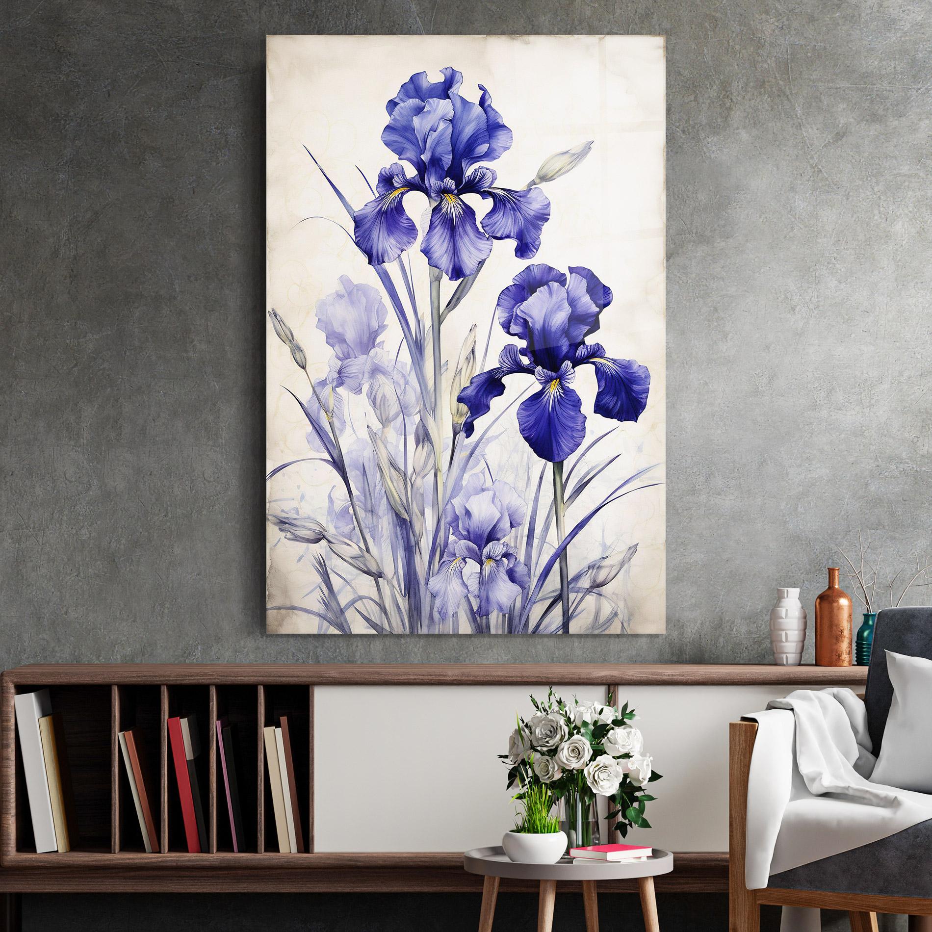 Obraz na Szkle Irises Painting mockup 2
