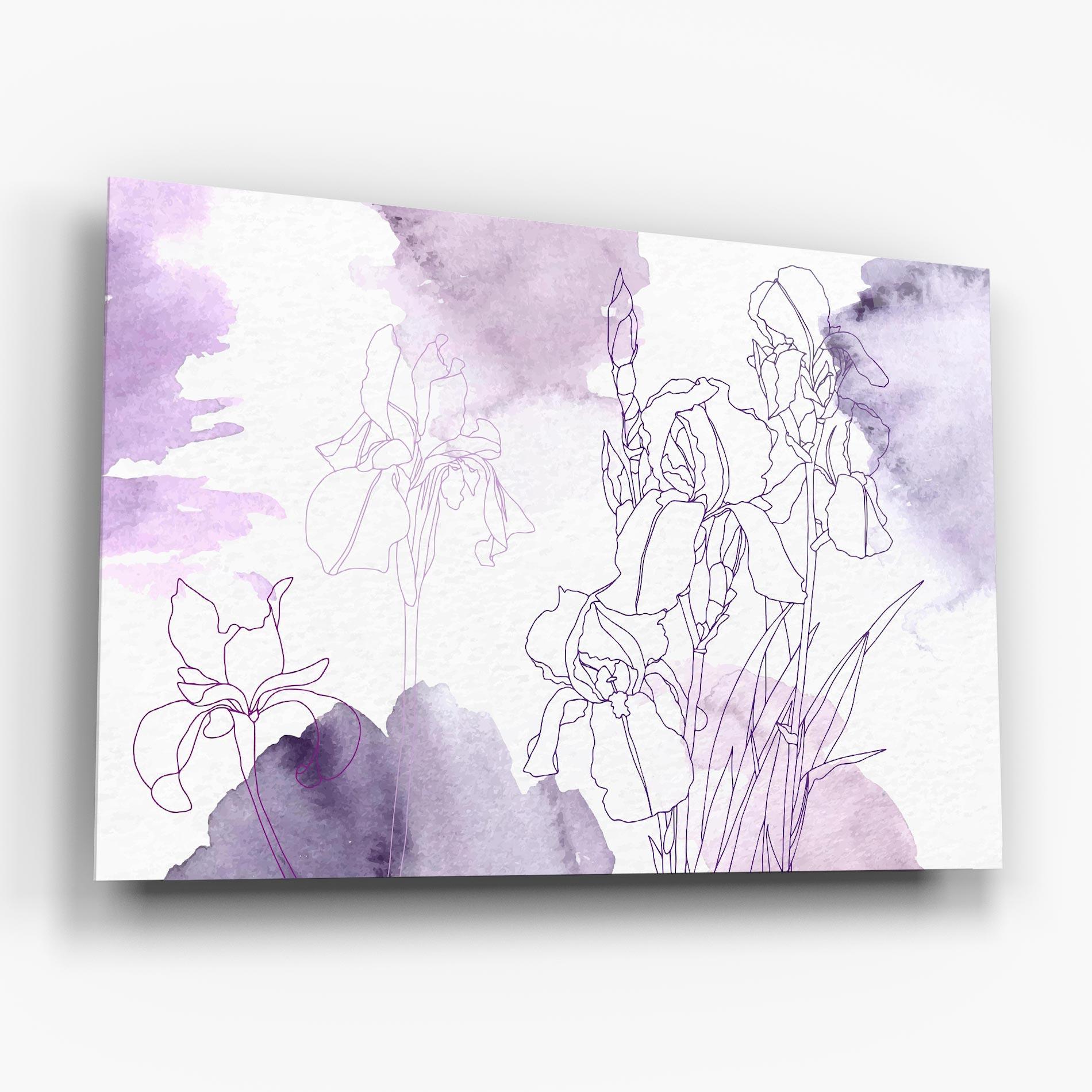Obraz na Szkle Iris Purple Watercolor mockup 6