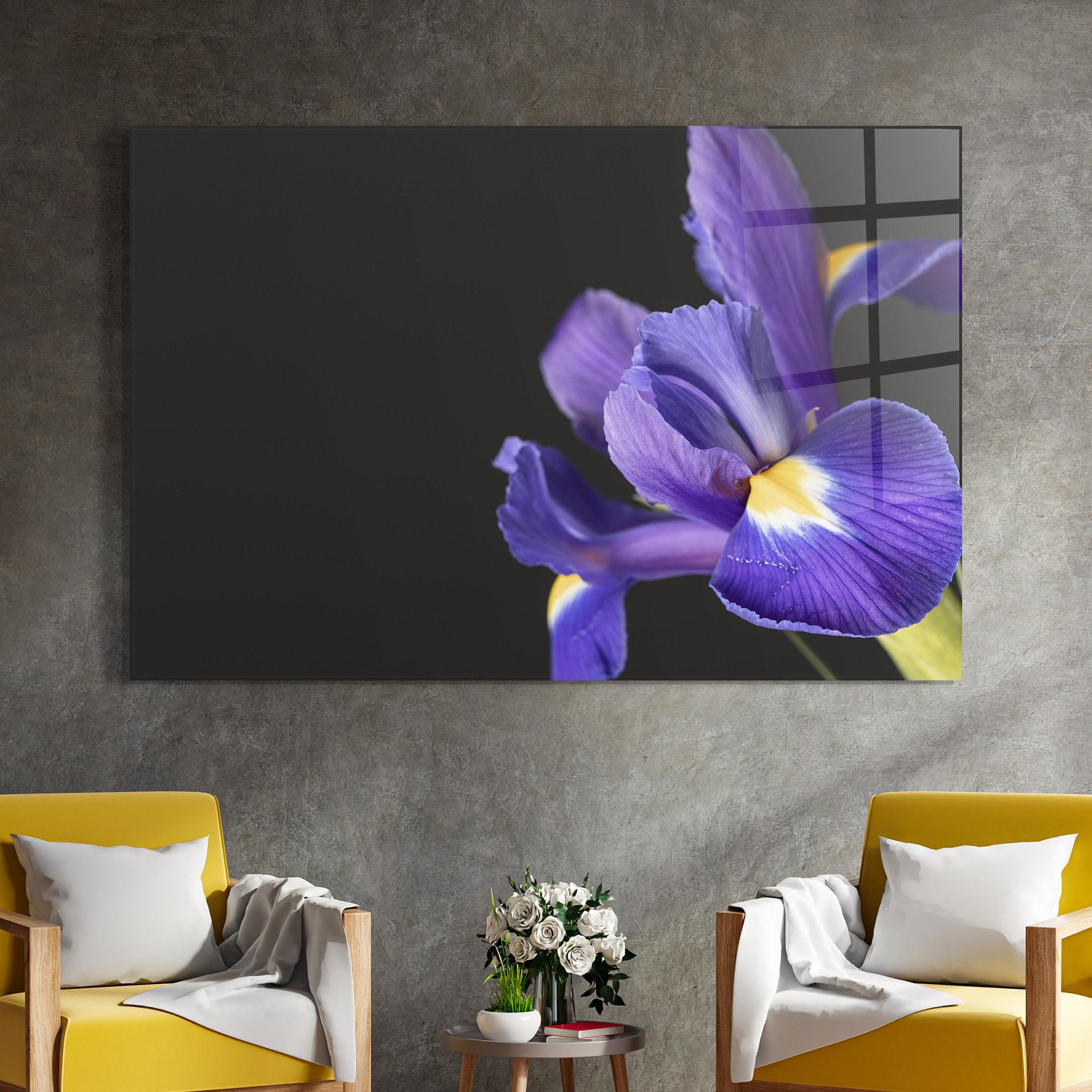 Obraz na Szkle Iris On Black mockup 4