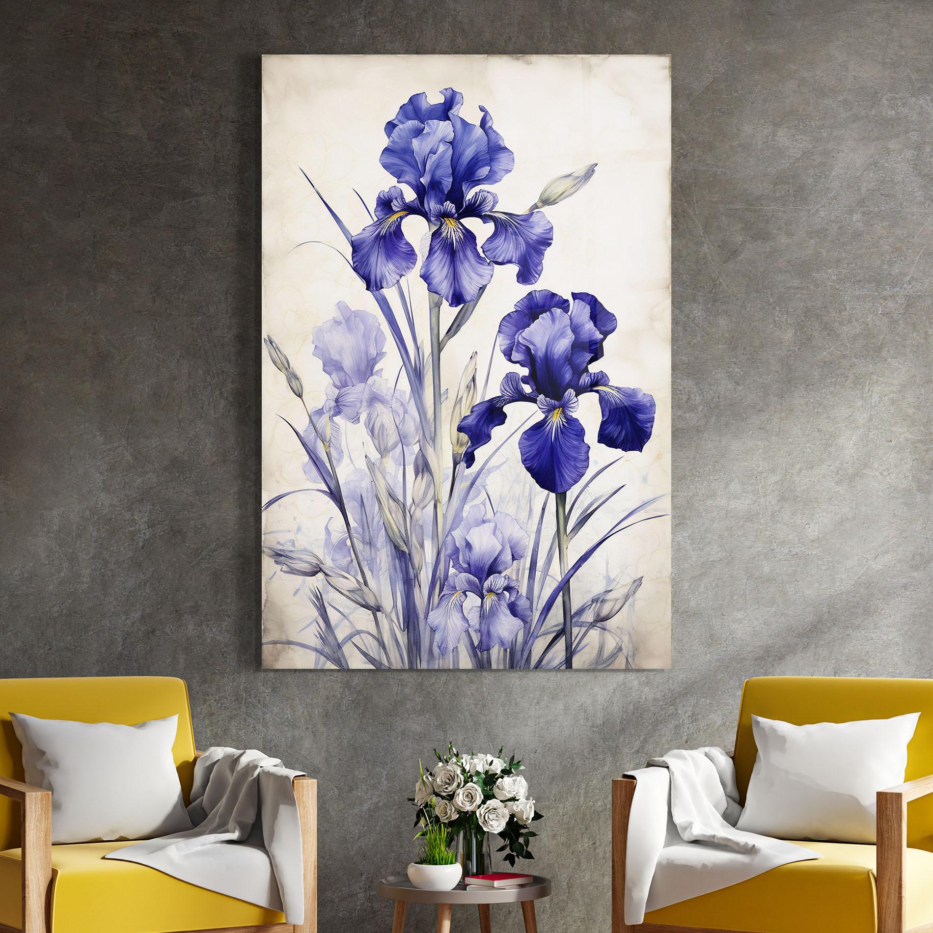 Obraz na Szkle Irises Painting mockup 4
