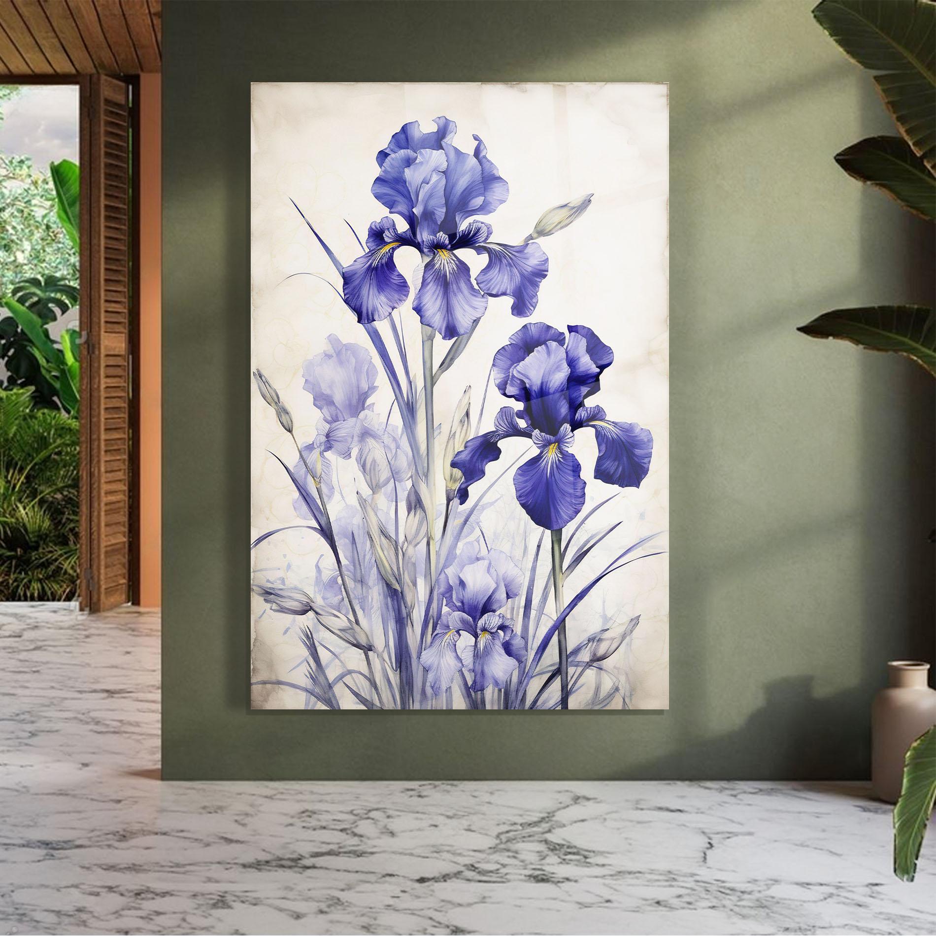 Obraz na Szkle Irises Painting mockup 7