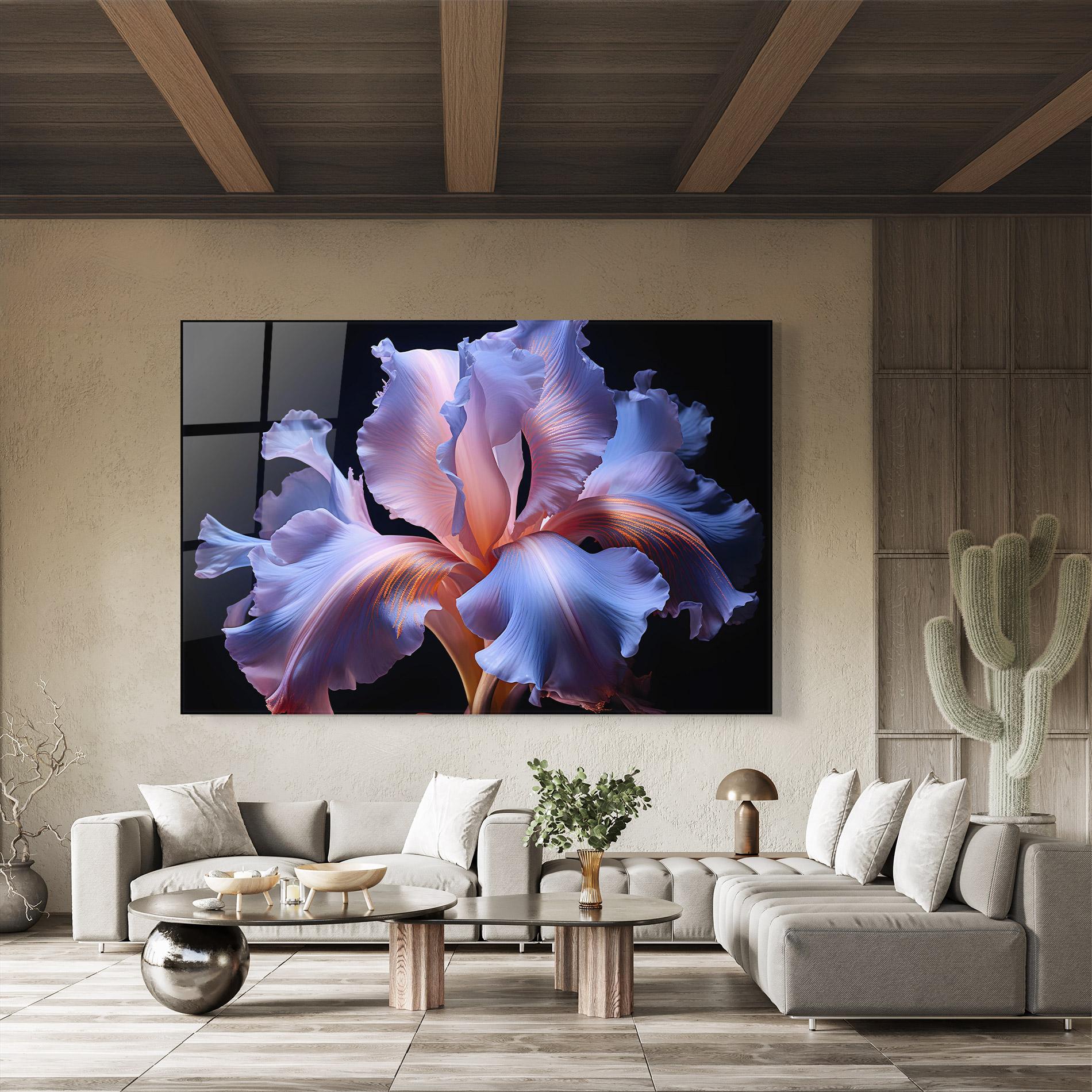 Obraz na Szkle Elegant Iris On Black mockup 8