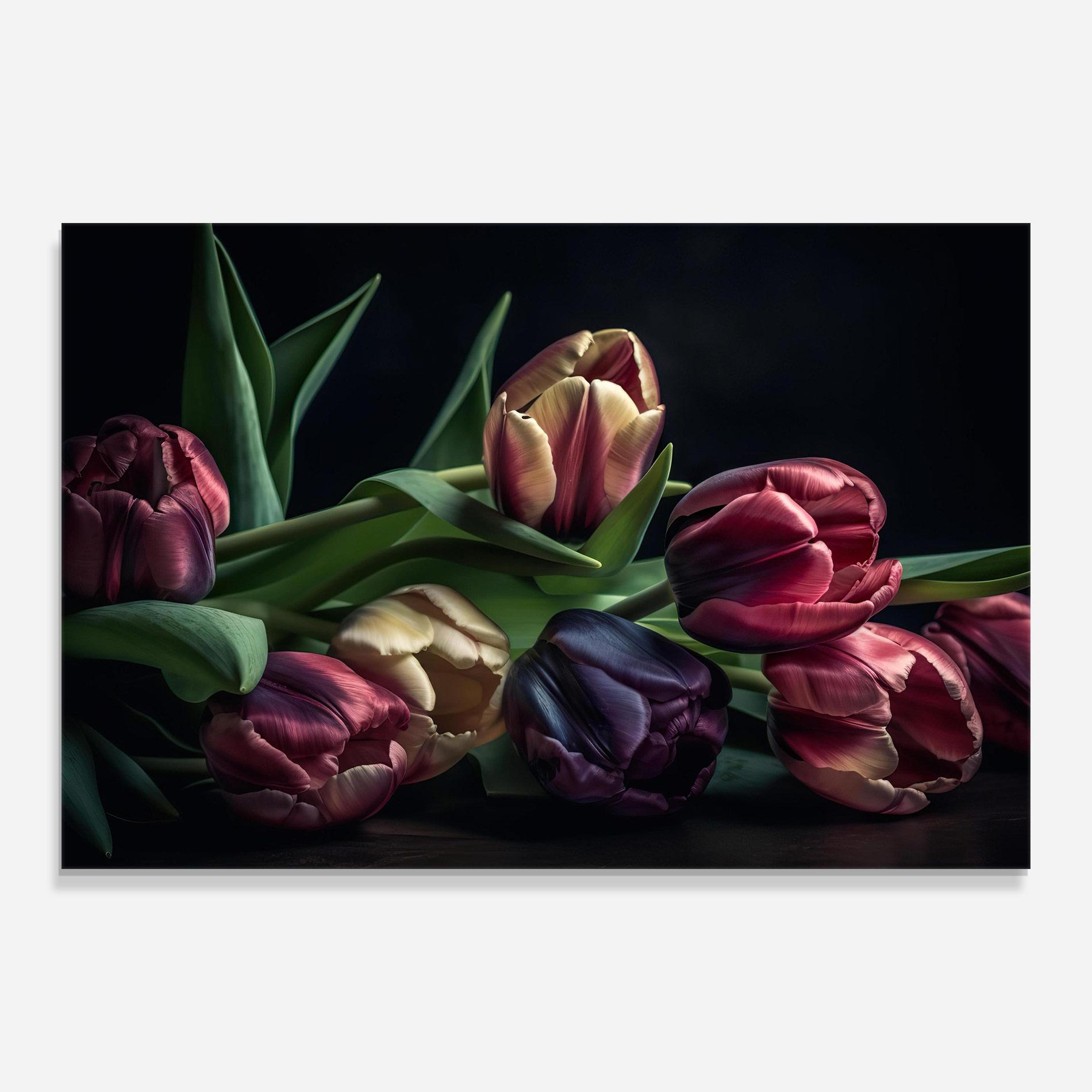 Obraz na Szkle Dark Purple Tulip mockup 0