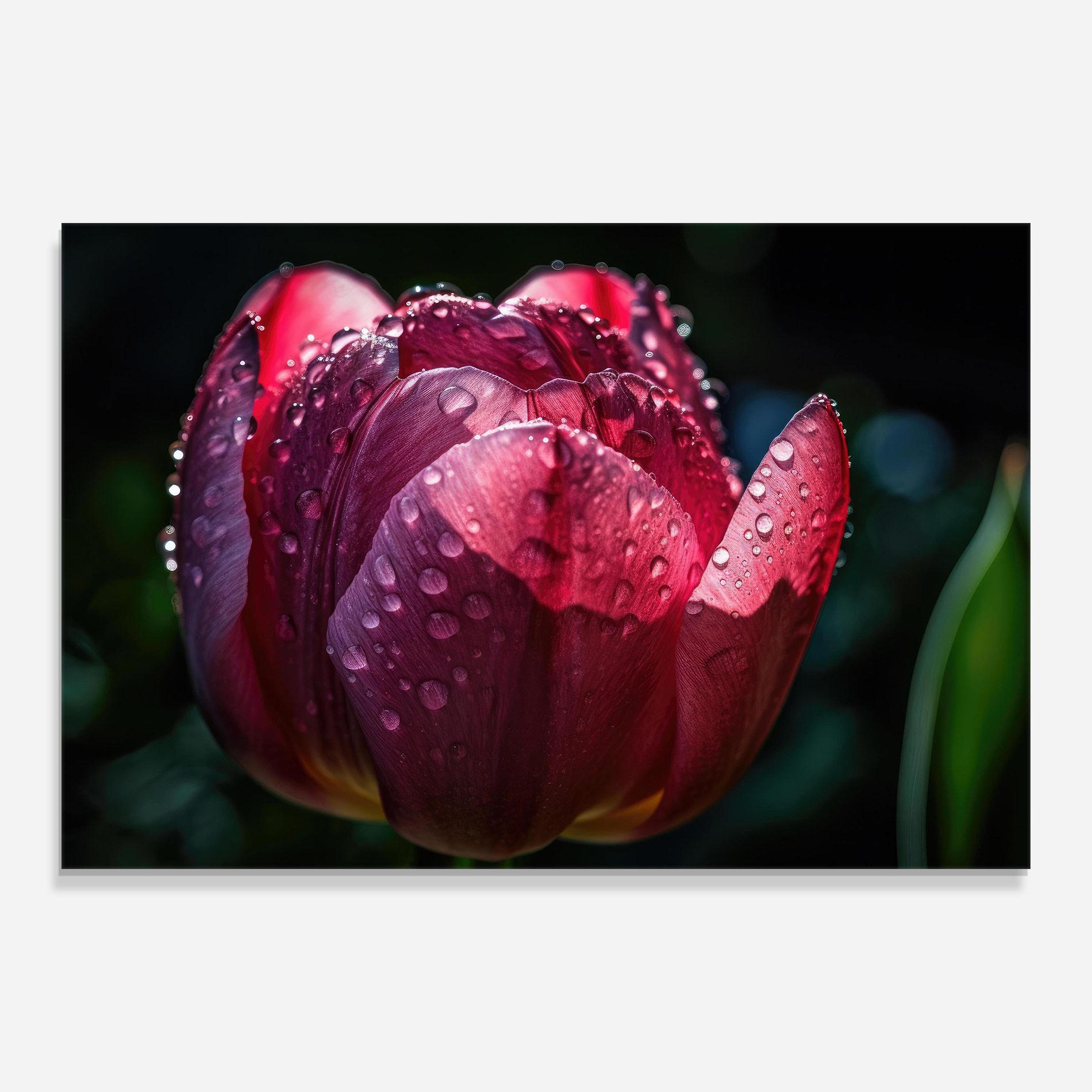 Obraz na Szkle Pink Tulip After Rain mockup 0