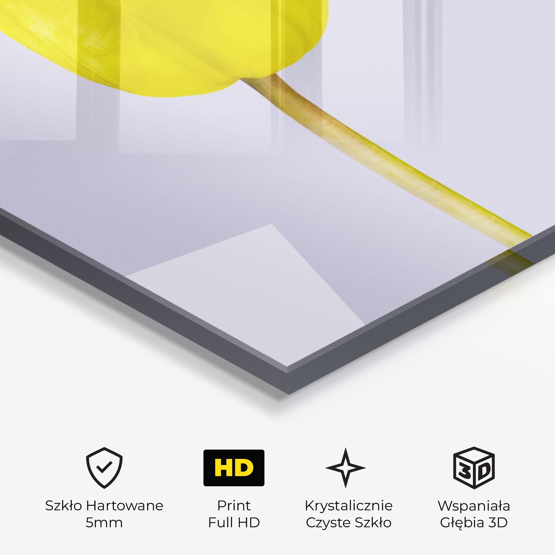 Obraz na Szkle One Yellow Tulip mockup 3