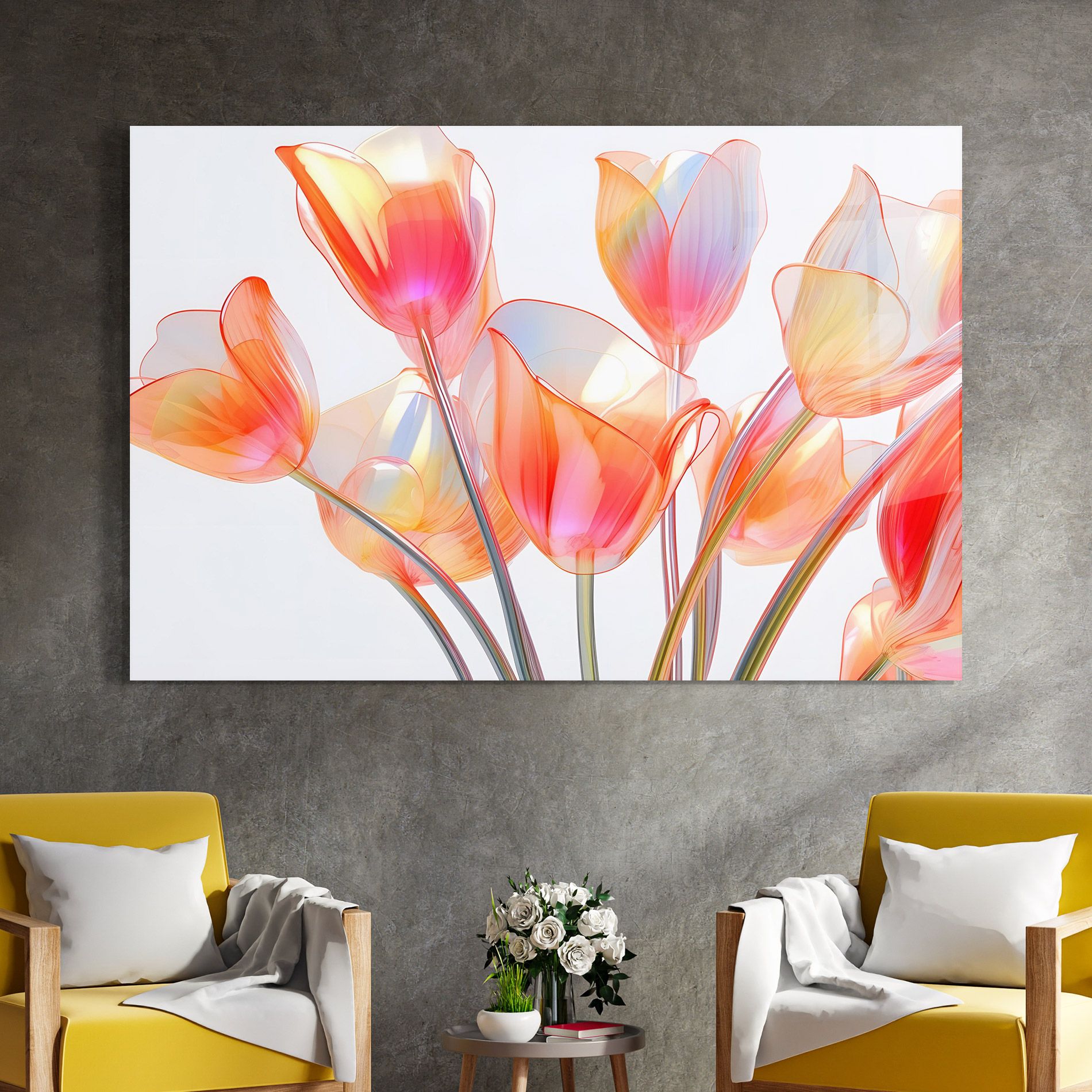 Orange Glass Tulip mockup 4