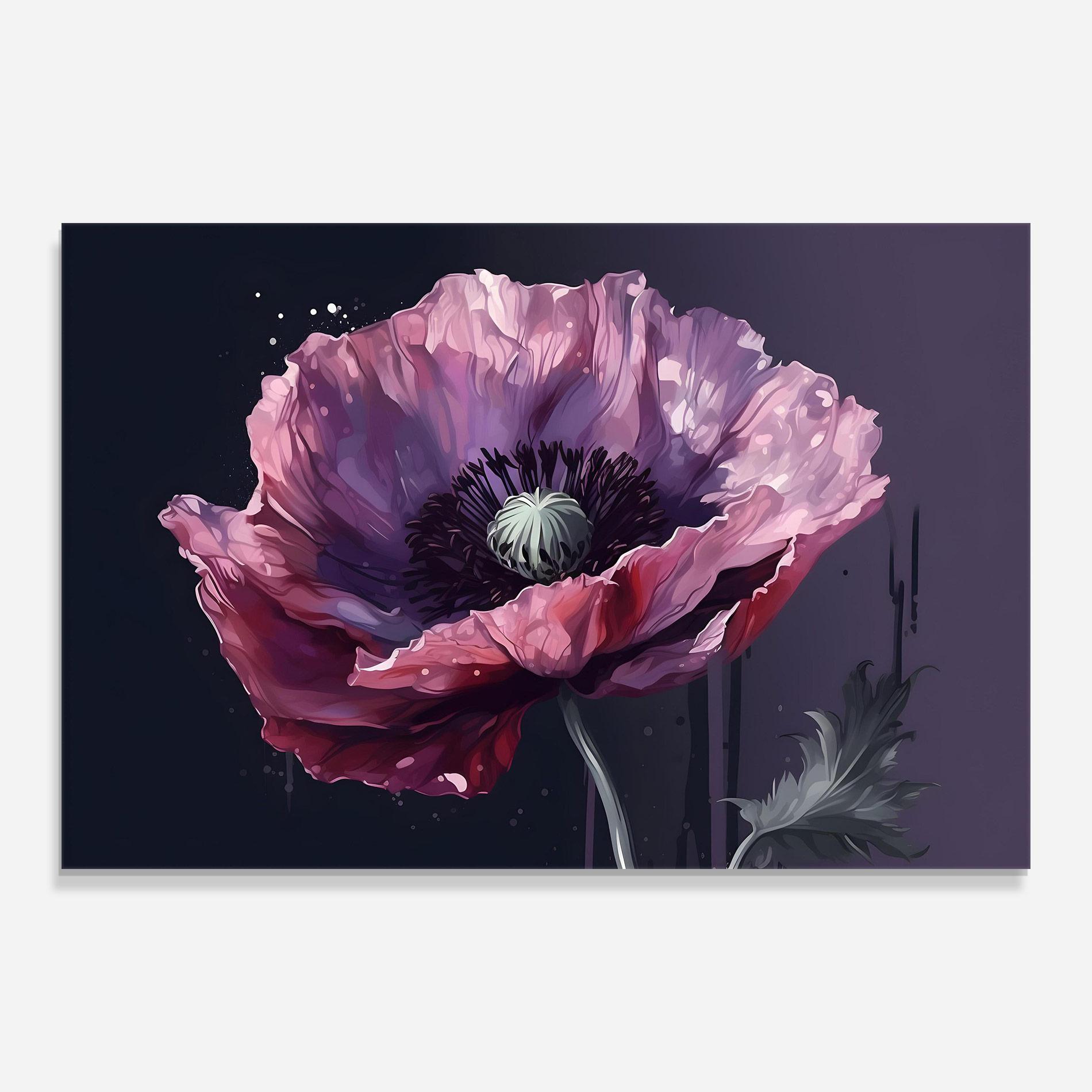 Obraz na Szkle Light Purple Poppy mockup 0