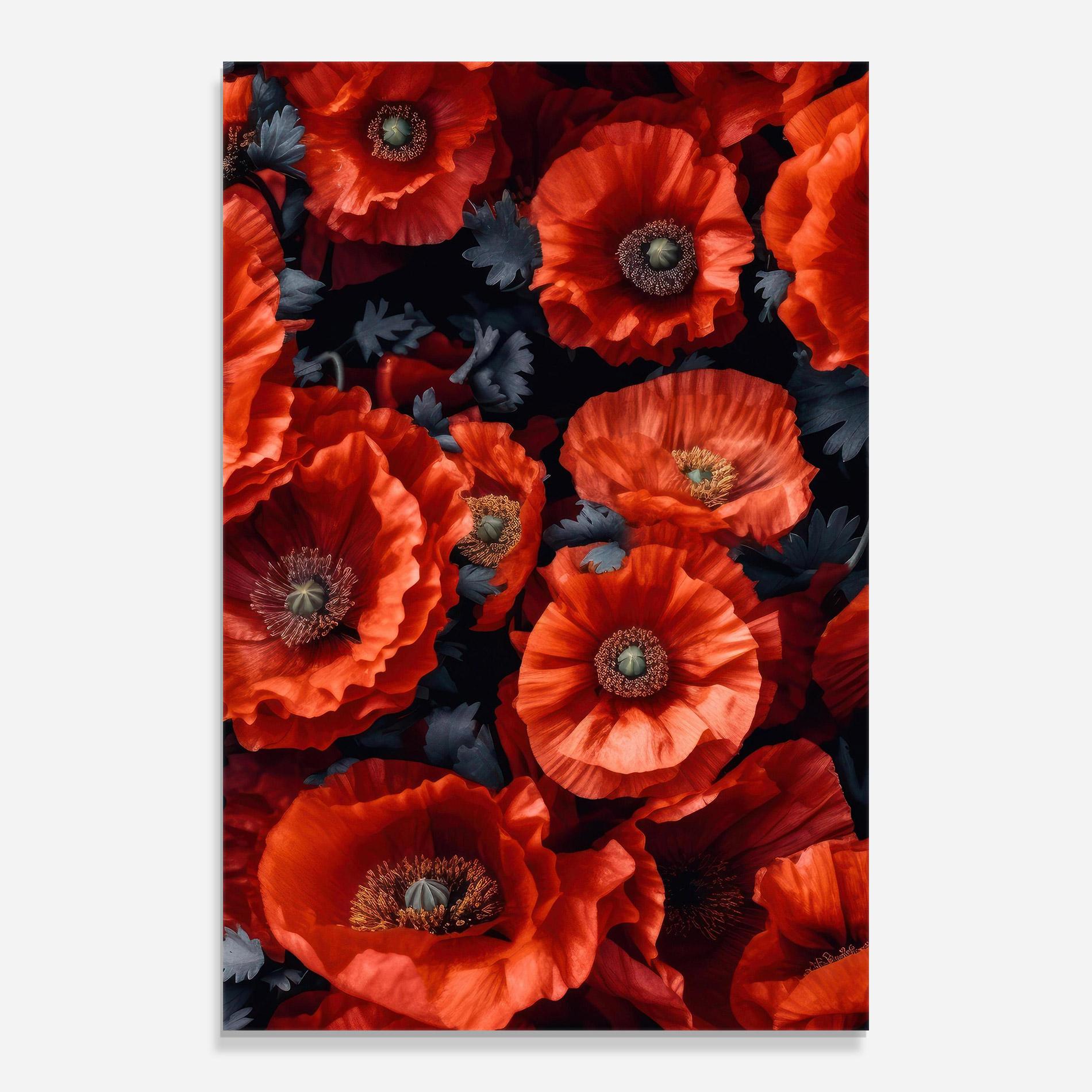 Obraz na Szkle Black Red Poppies mockup 0