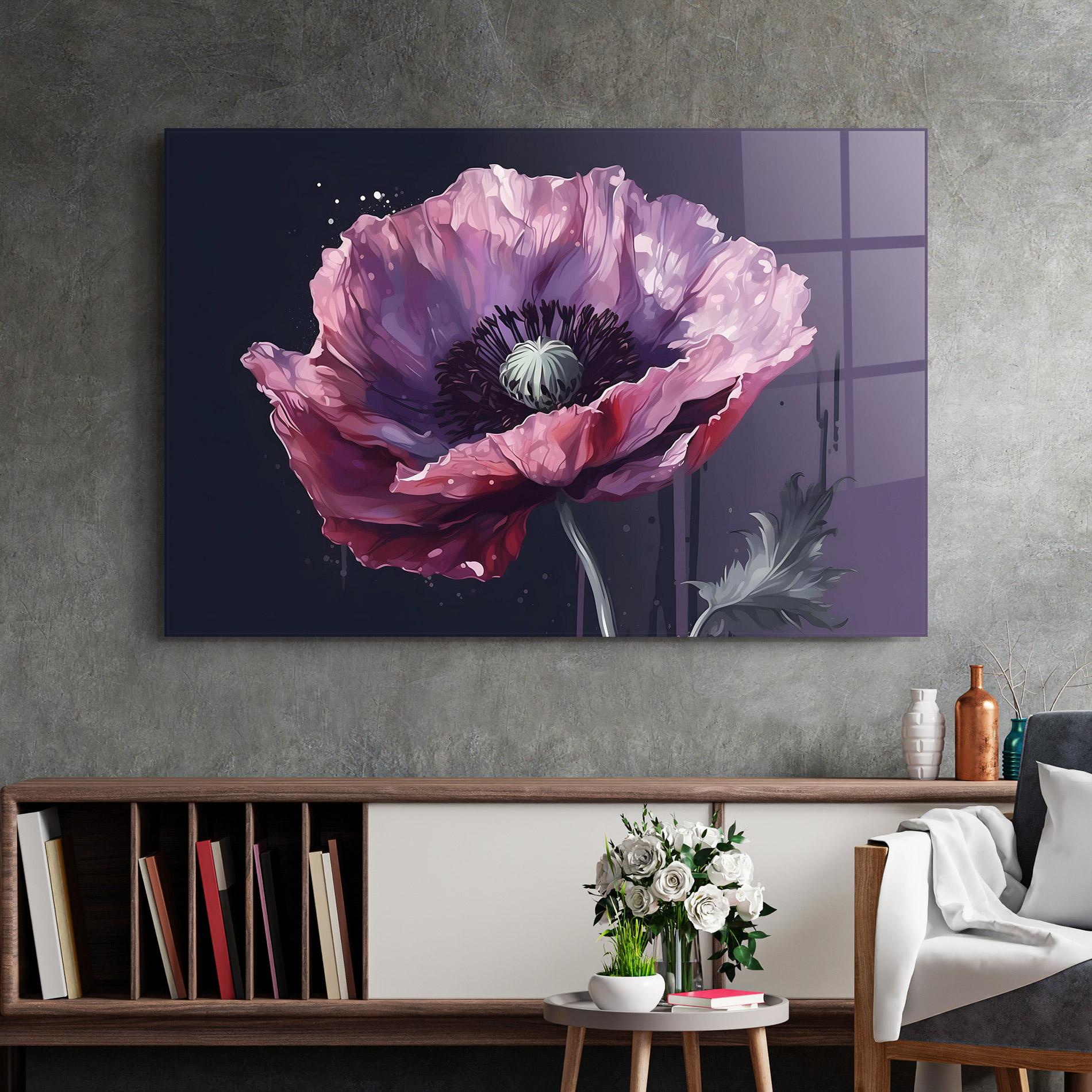 Obraz na Szkle Light Purple Poppy mockup 2