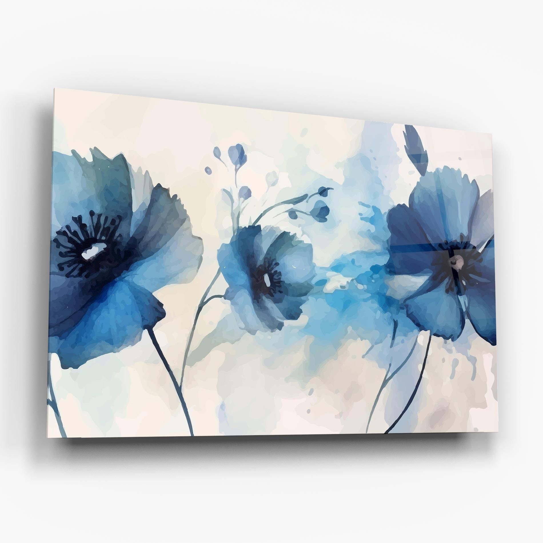 Obraz na Szkle Blue Poppies mockup 6