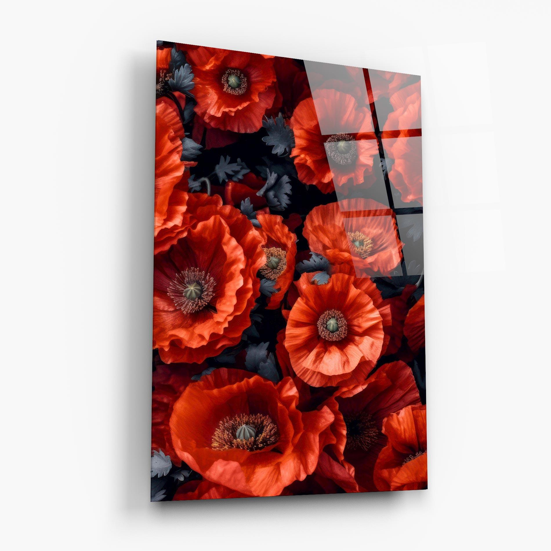 Obraz na Szkle Black Red Poppies mockup 6