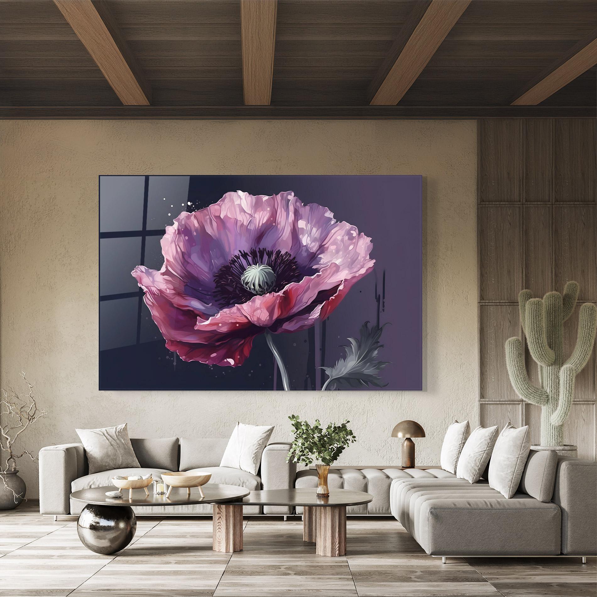 Obraz na Szkle Light Purple Poppy mockup 8