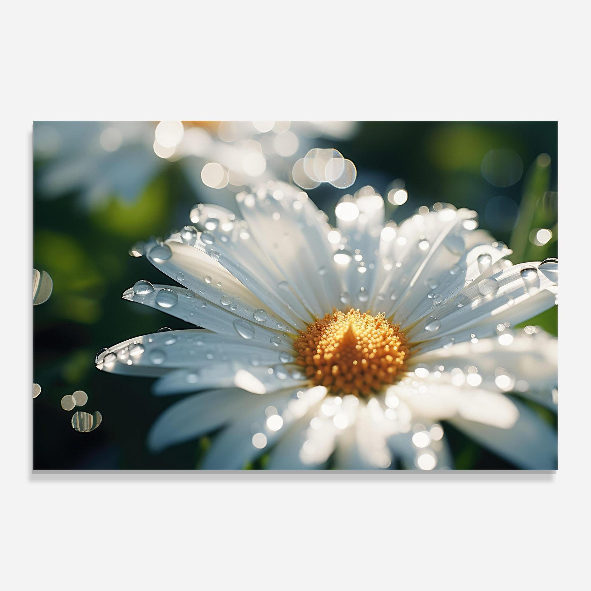Obraz na Szkle Daisy After Rain Close Up mockup 0