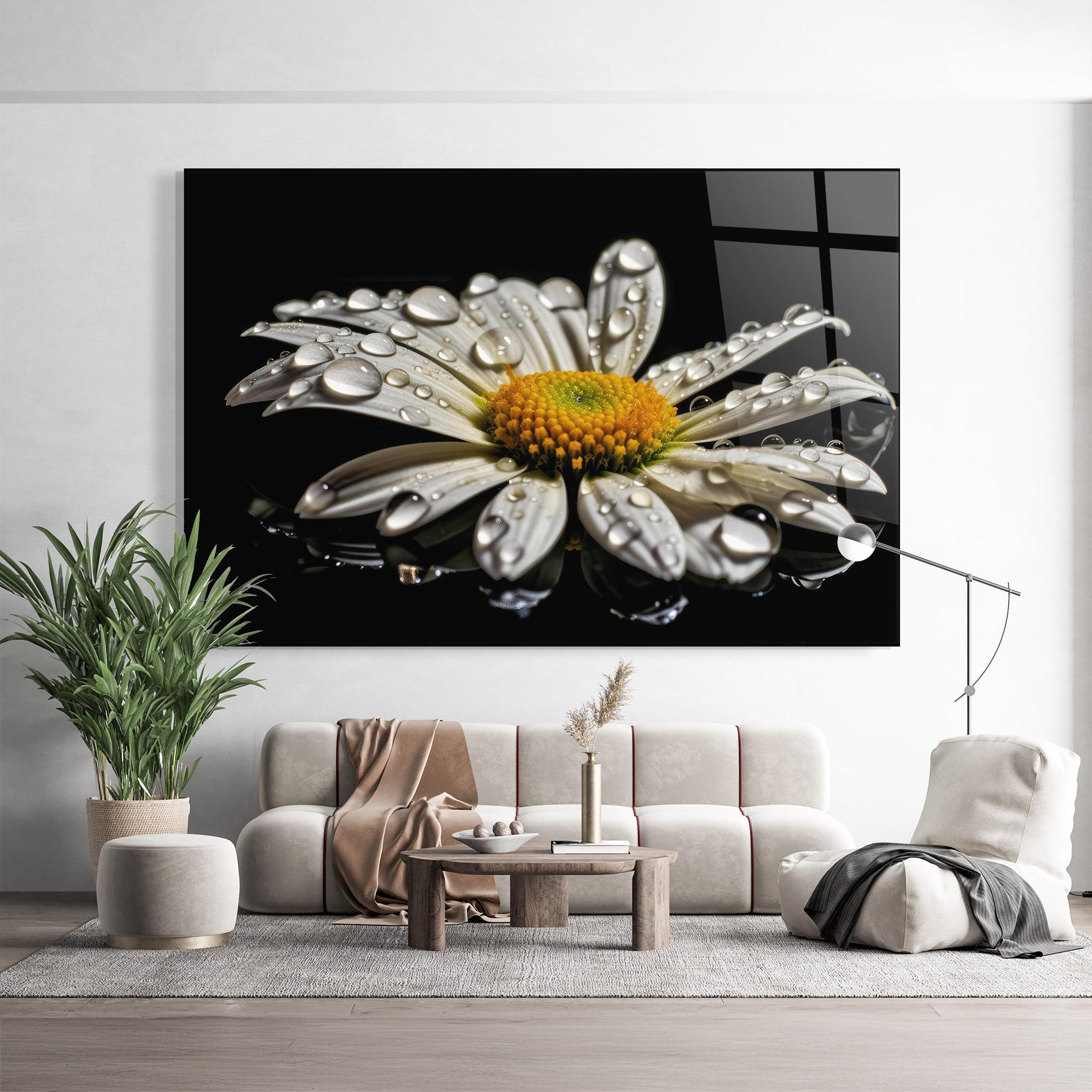 Obraz na Szkle Daisy After The Rain mockup 9