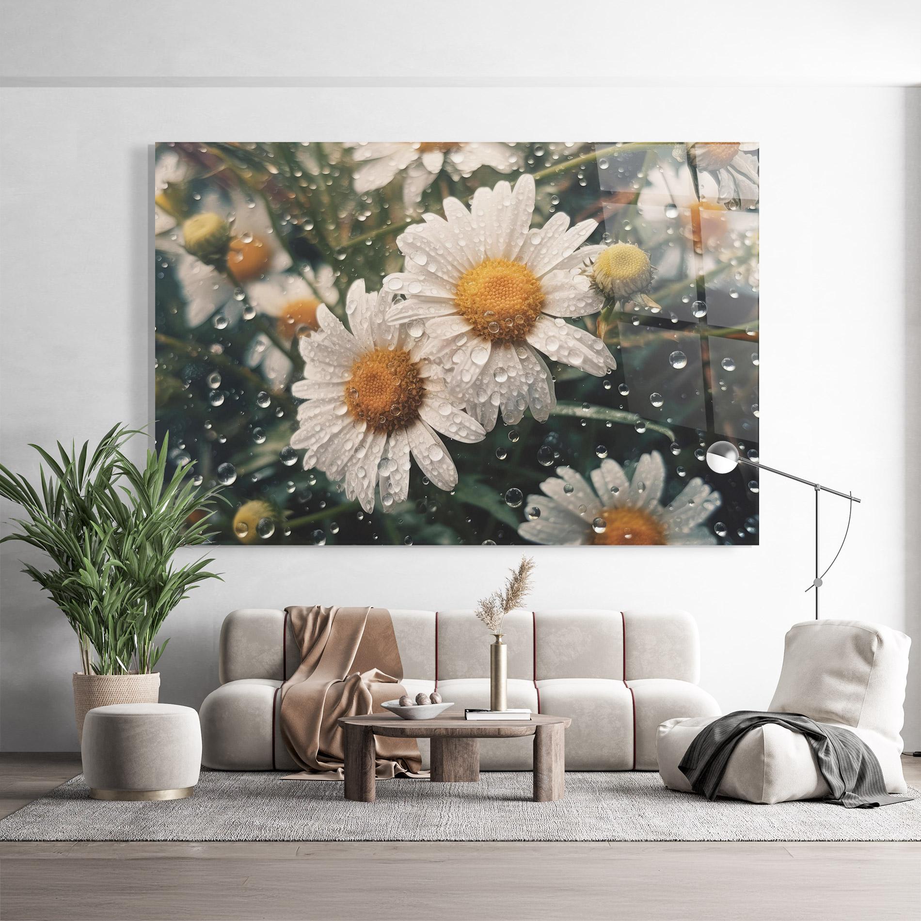 Obraz na Szkle Daisy View After Rain mockup 9