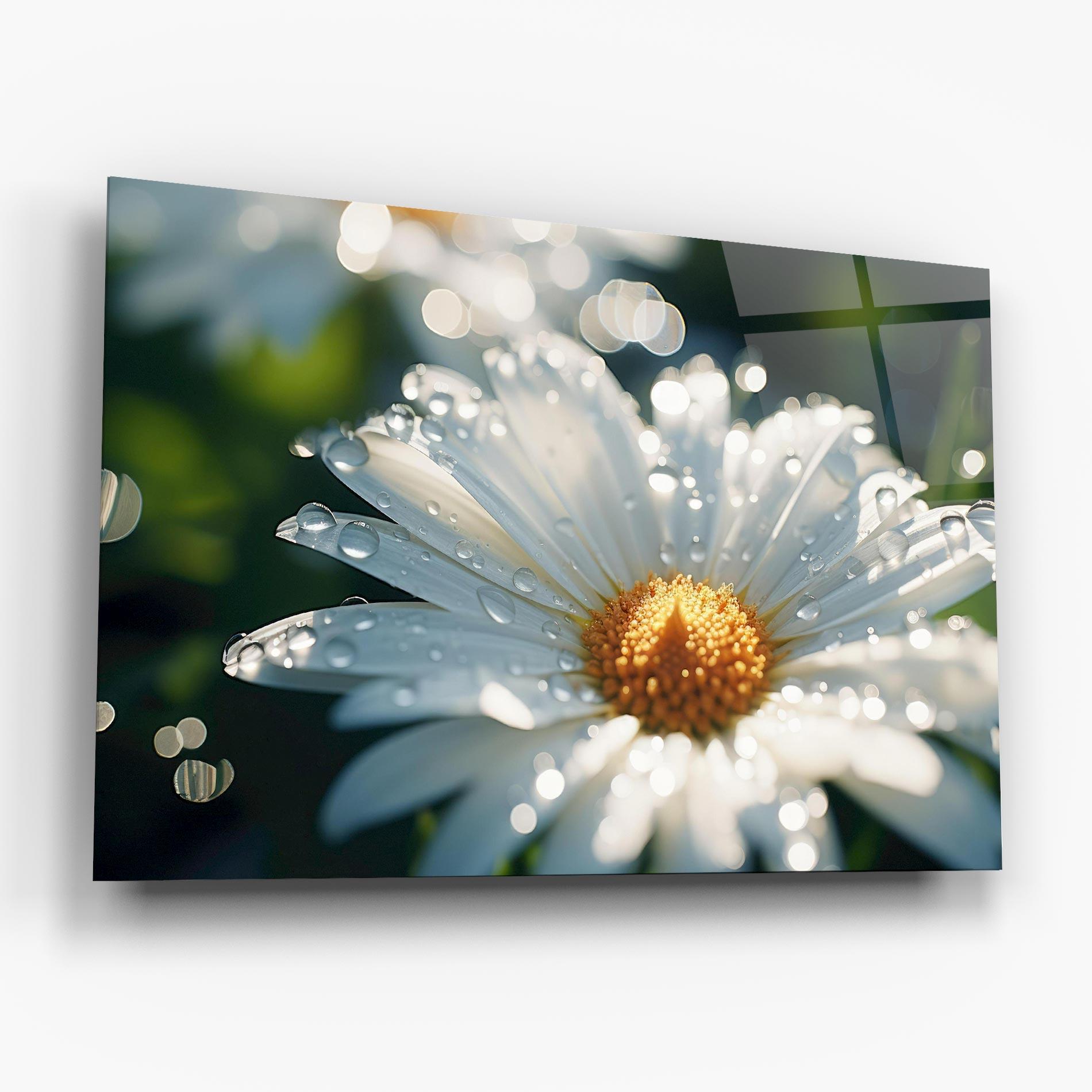 Obraz na Szkle Daisy After Rain Close Up mockup 6