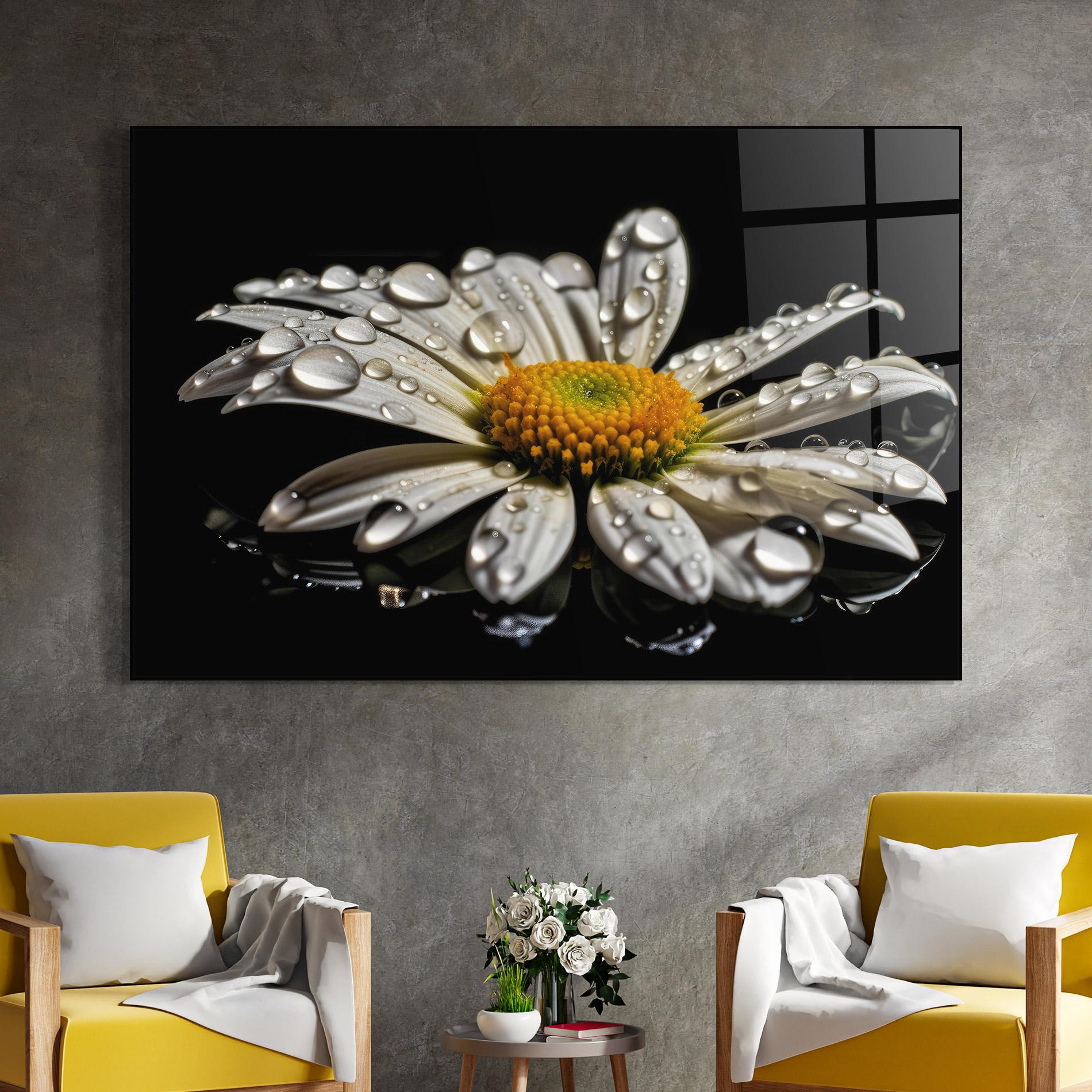 Obraz na Szkle Daisy After The Rain mockup 4