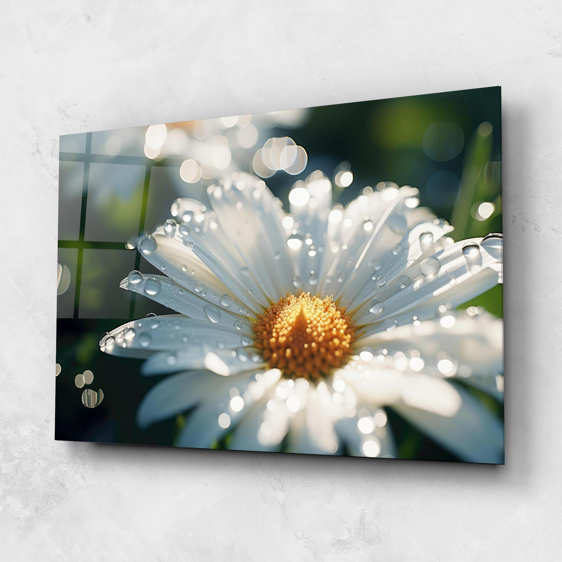 Obraz na Szkle Daisy After Rain Close Up mockup 1