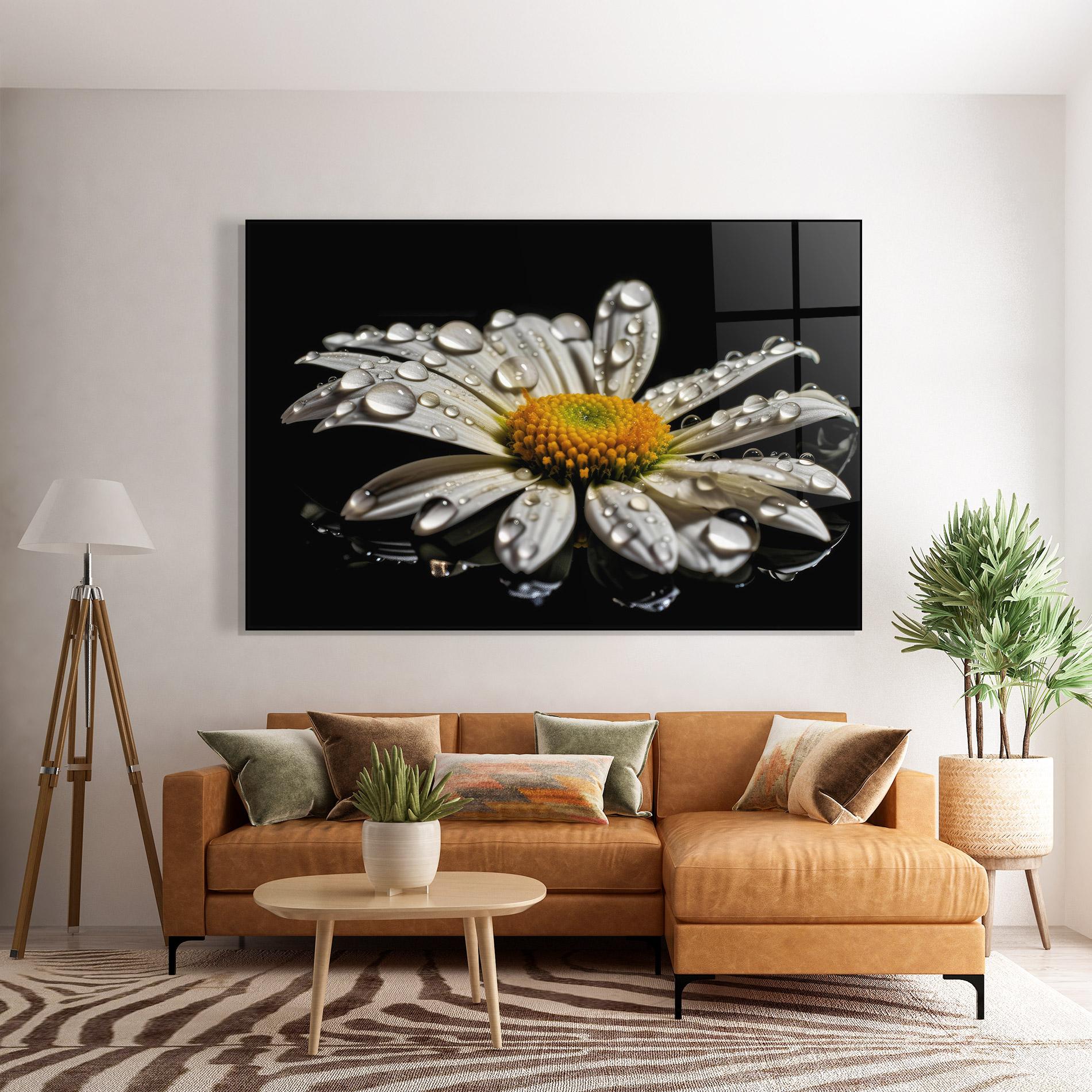 Obraz na Szkle Daisy After The Rain mockup 7