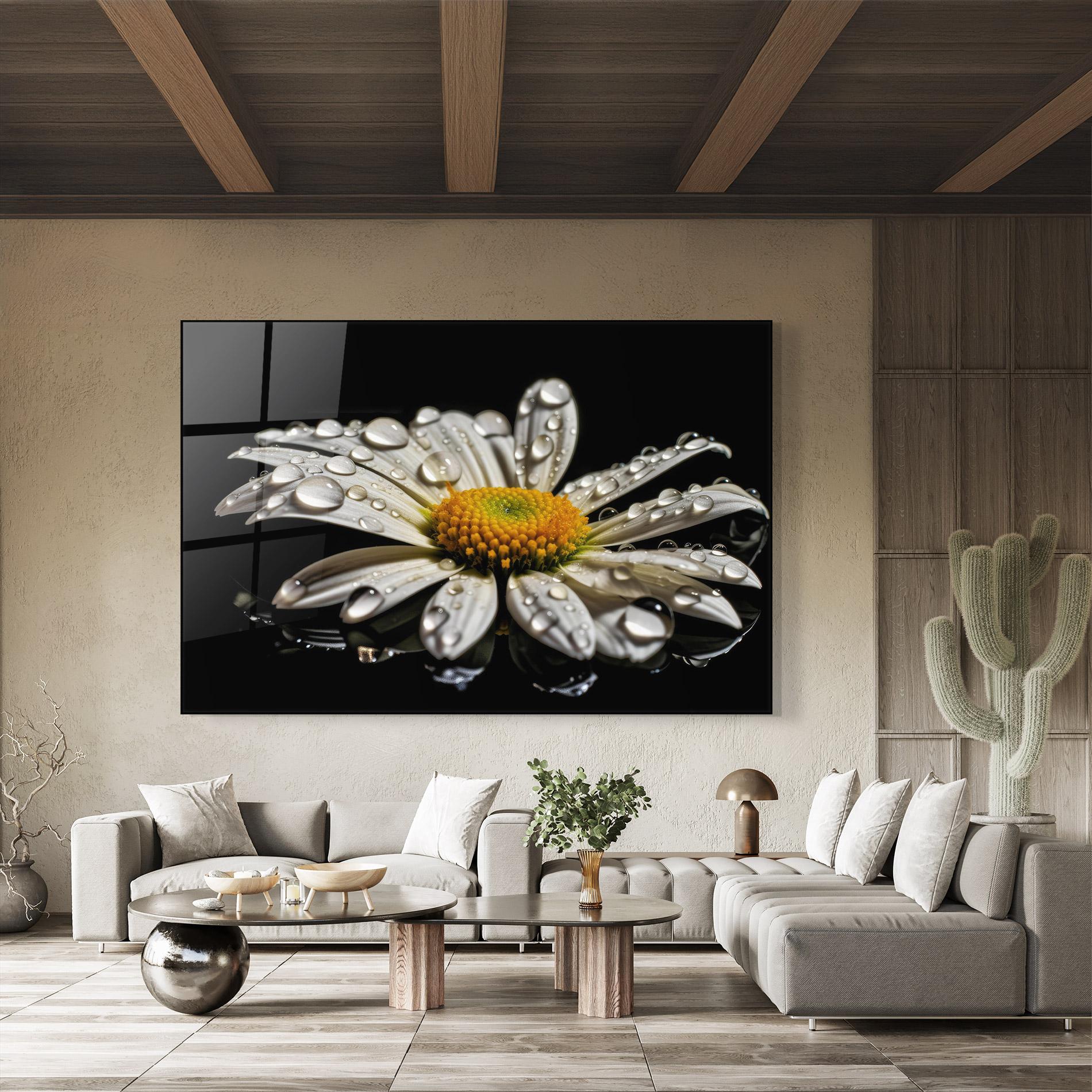 Obraz na Szkle Daisy After The Rain mockup 8