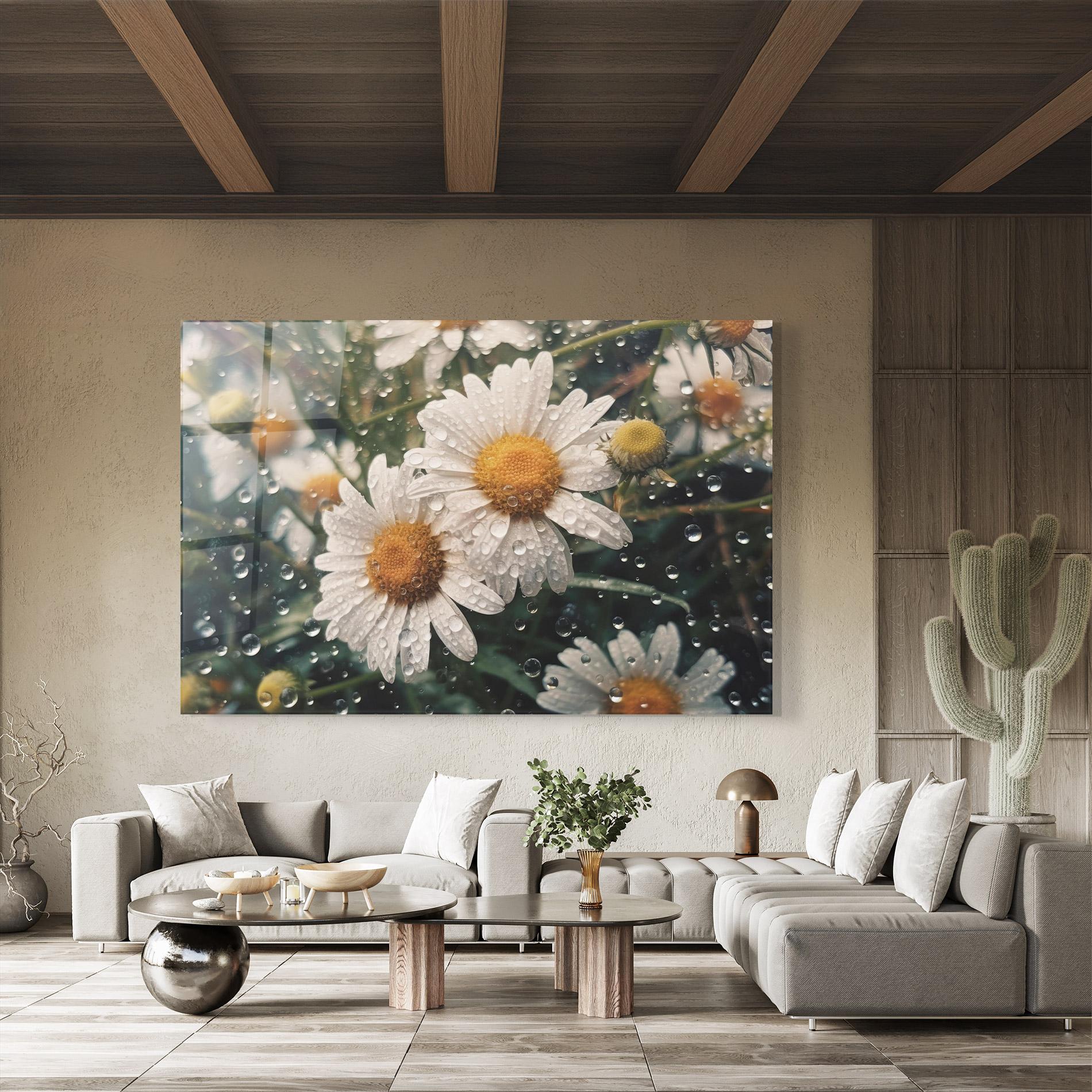 Obraz na Szkle Daisy View After Rain mockup 8