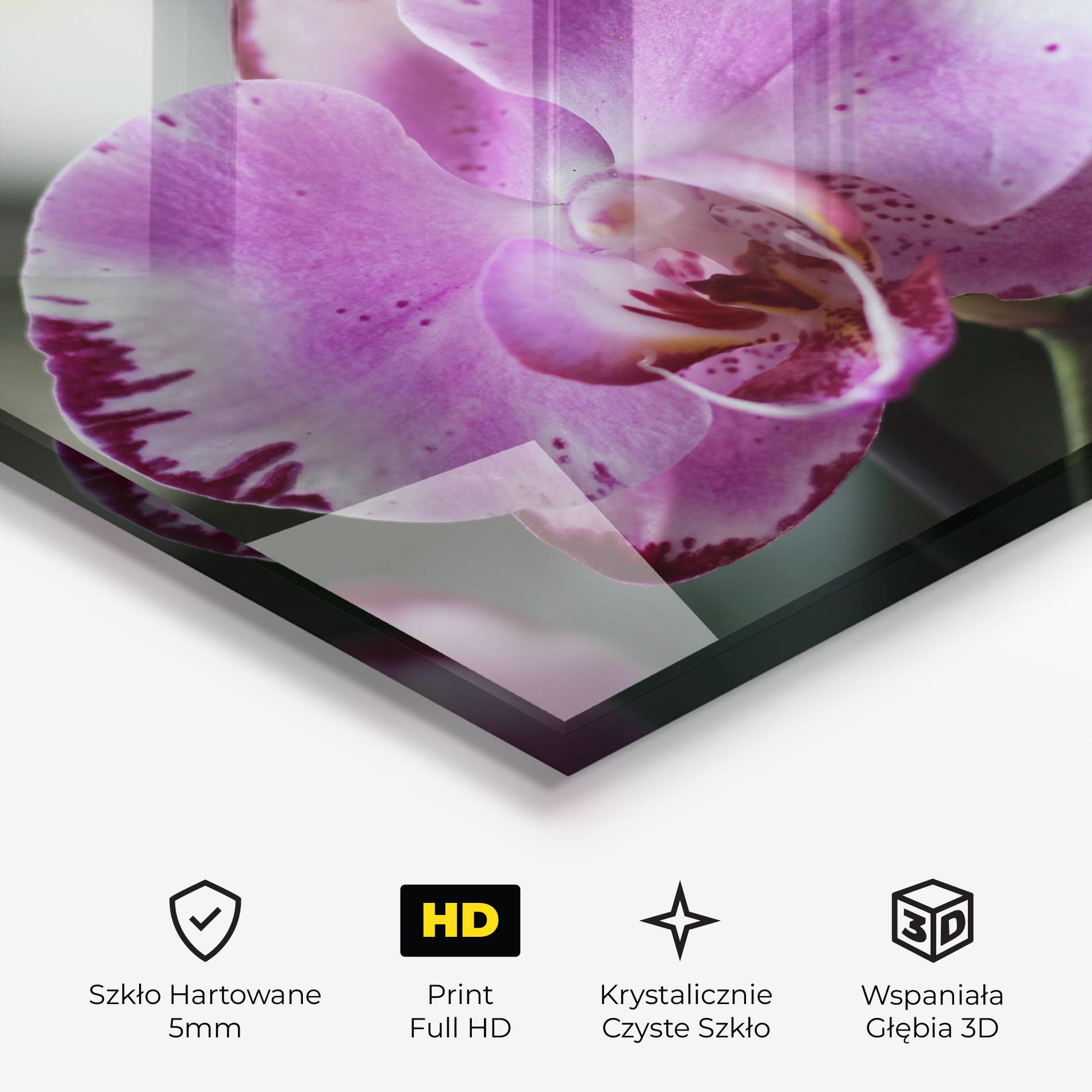 Obraz na Szkle Dark Purple Orchids In Nature mockup 3