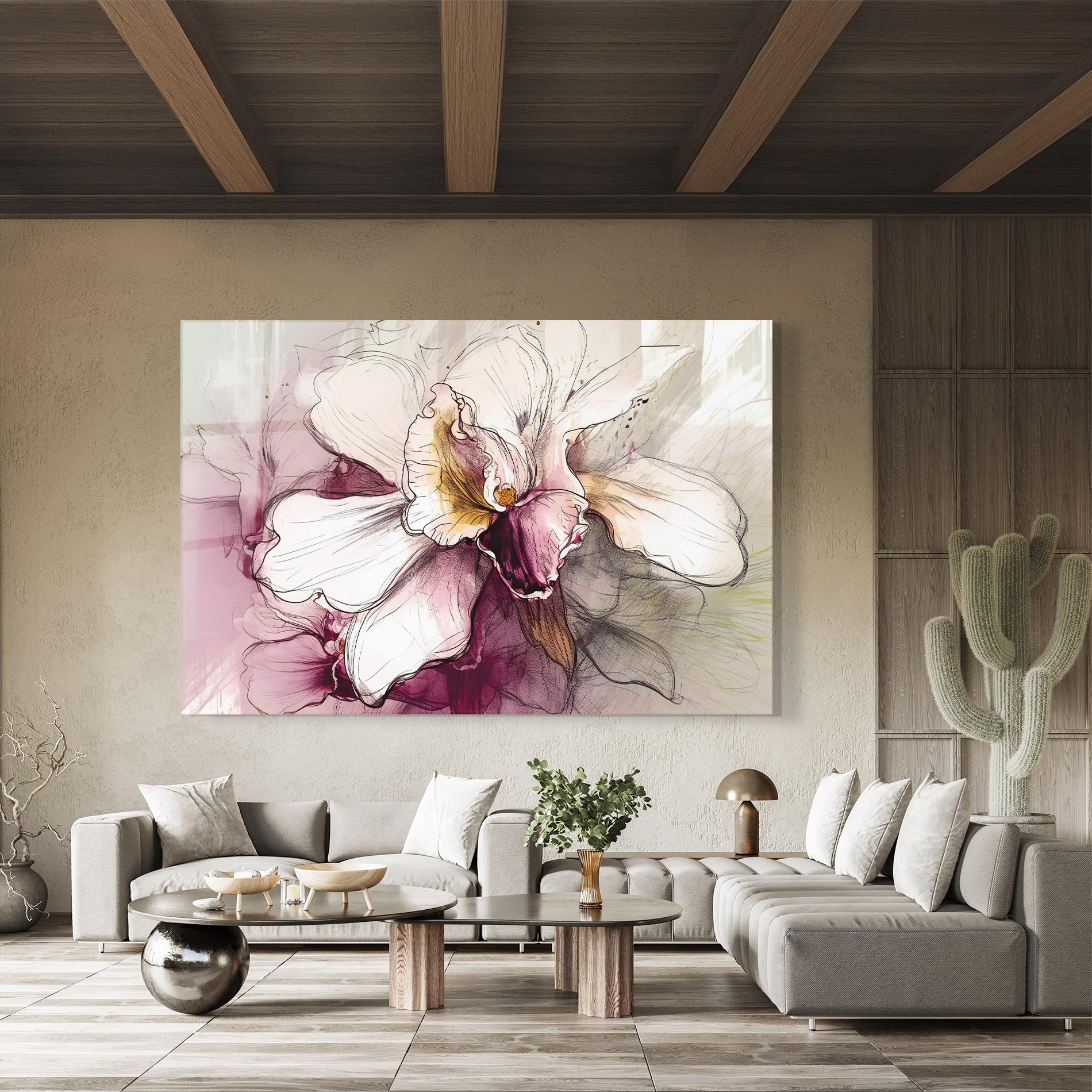 Obraz na Szkle Painted Purple Orchid mockup 8