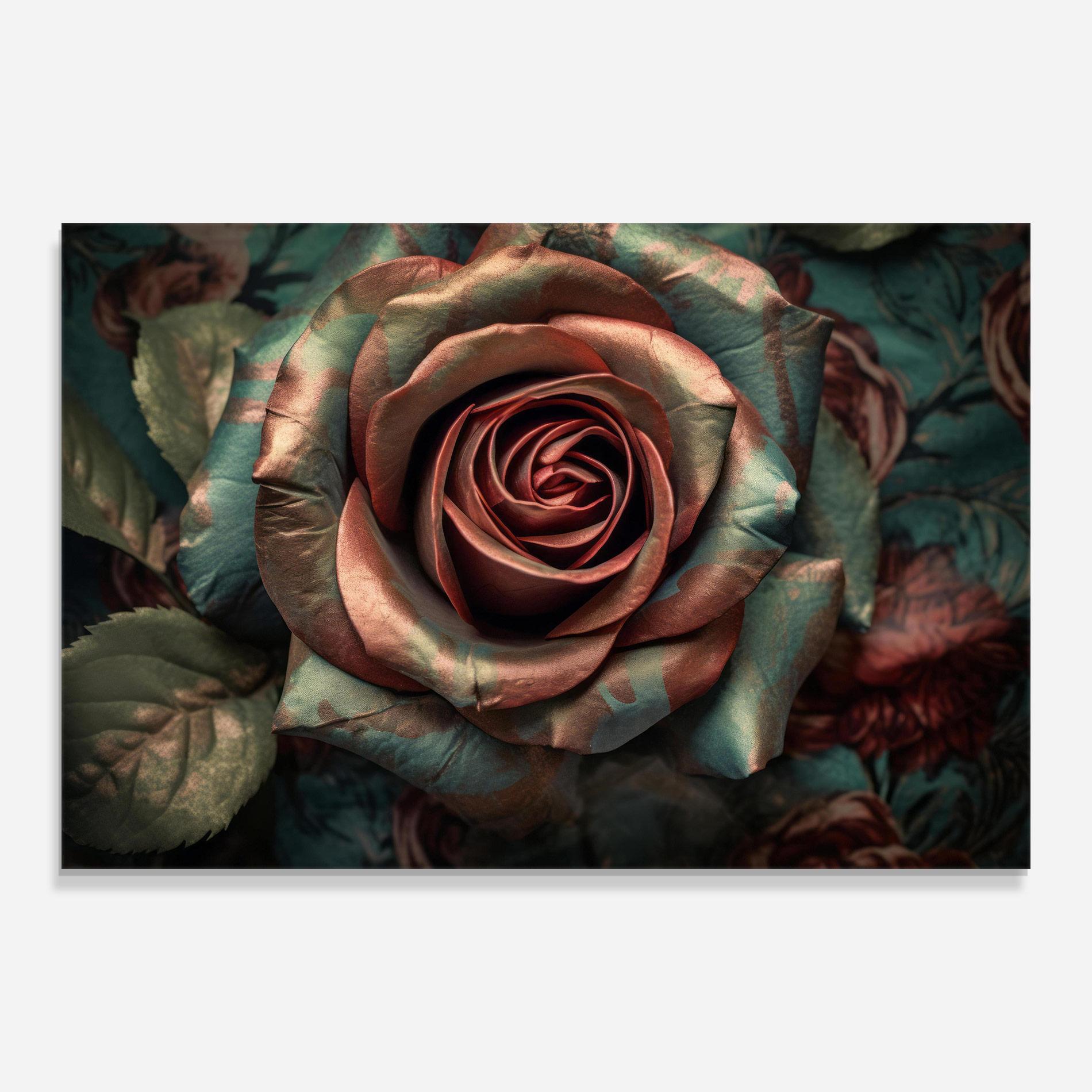 Obraz na Szkle Exotic Blue Rose mockup 0