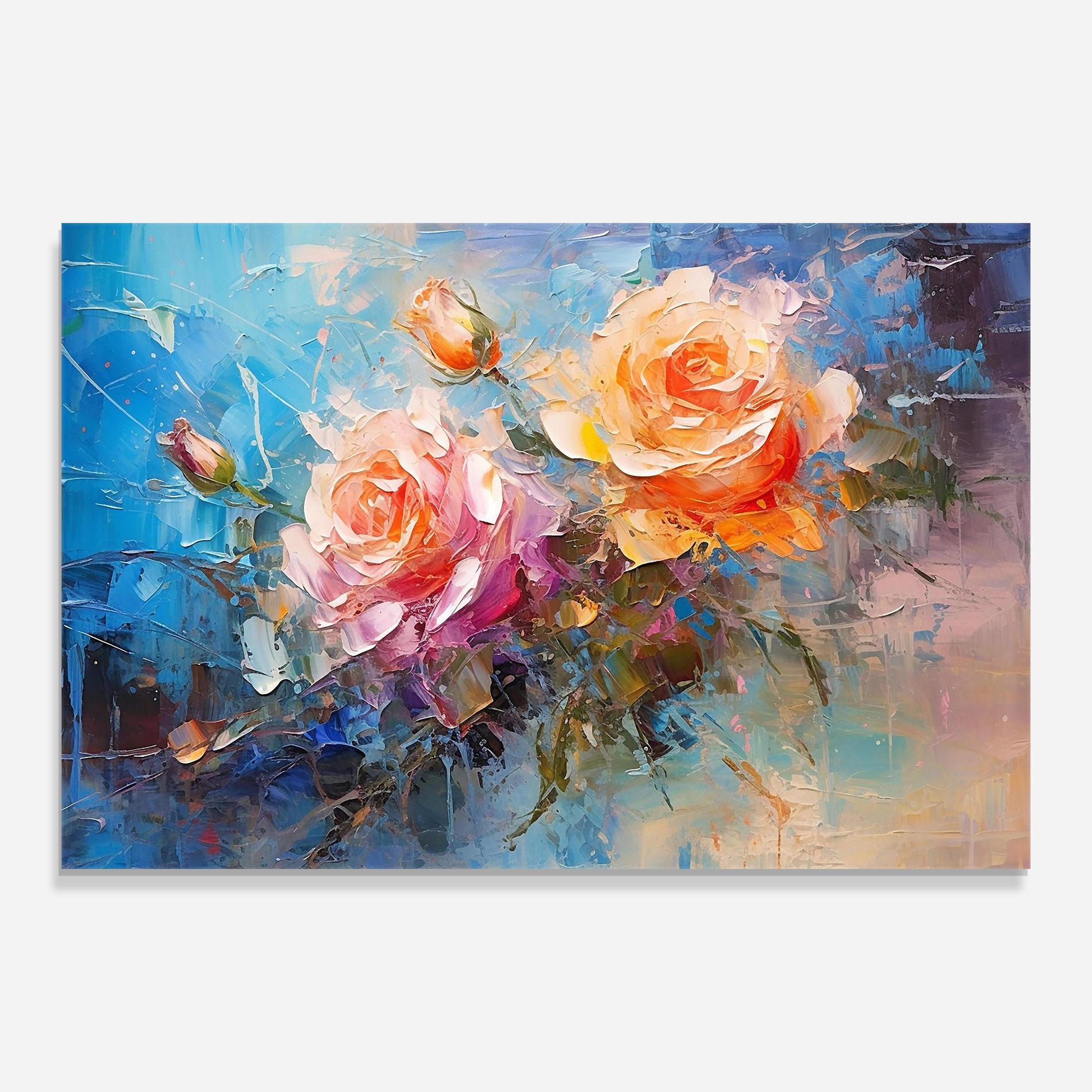 Obraz na Szkle Light Orange Rose Painting mockup 0