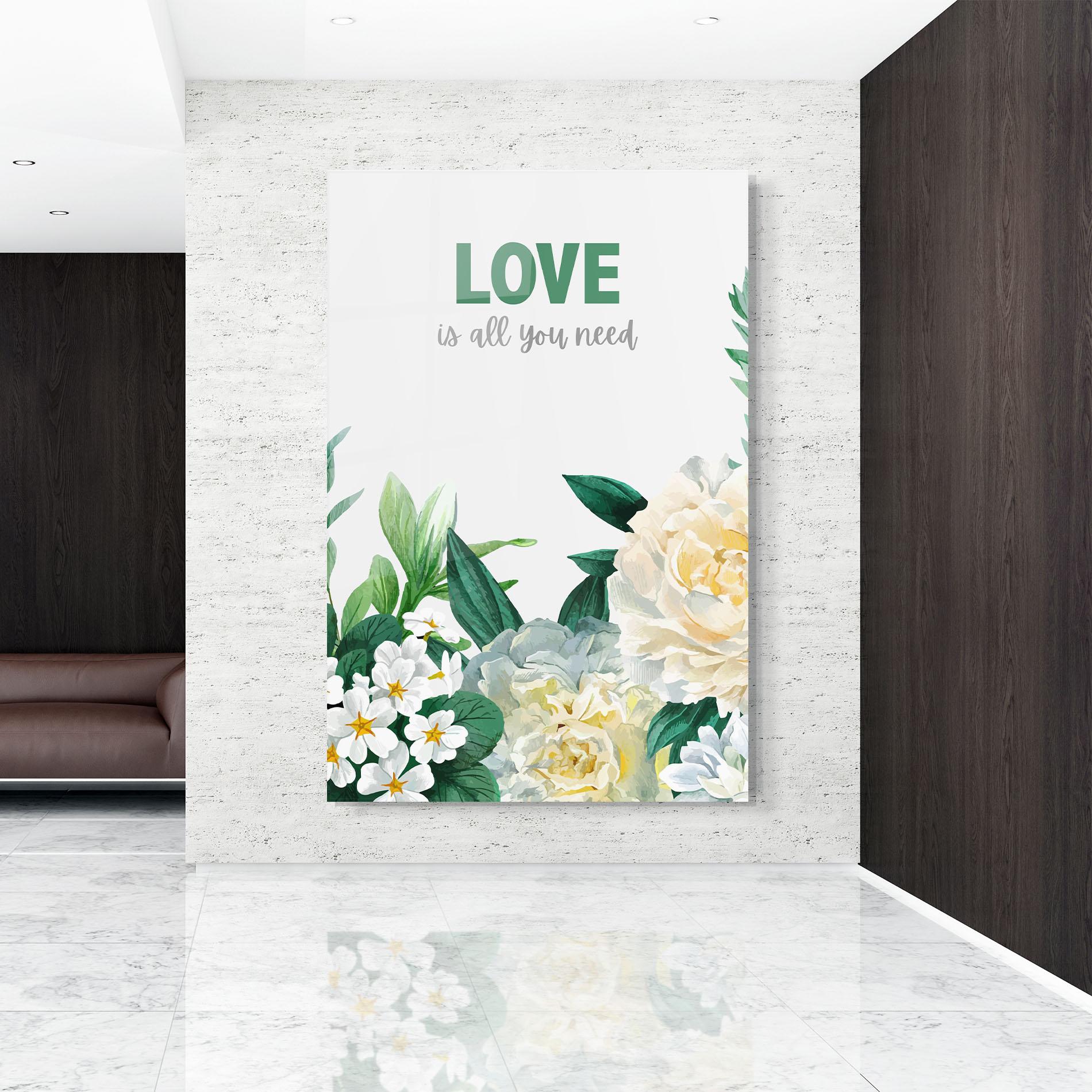 Obraz na Szkle Green Rose Love mockup 9