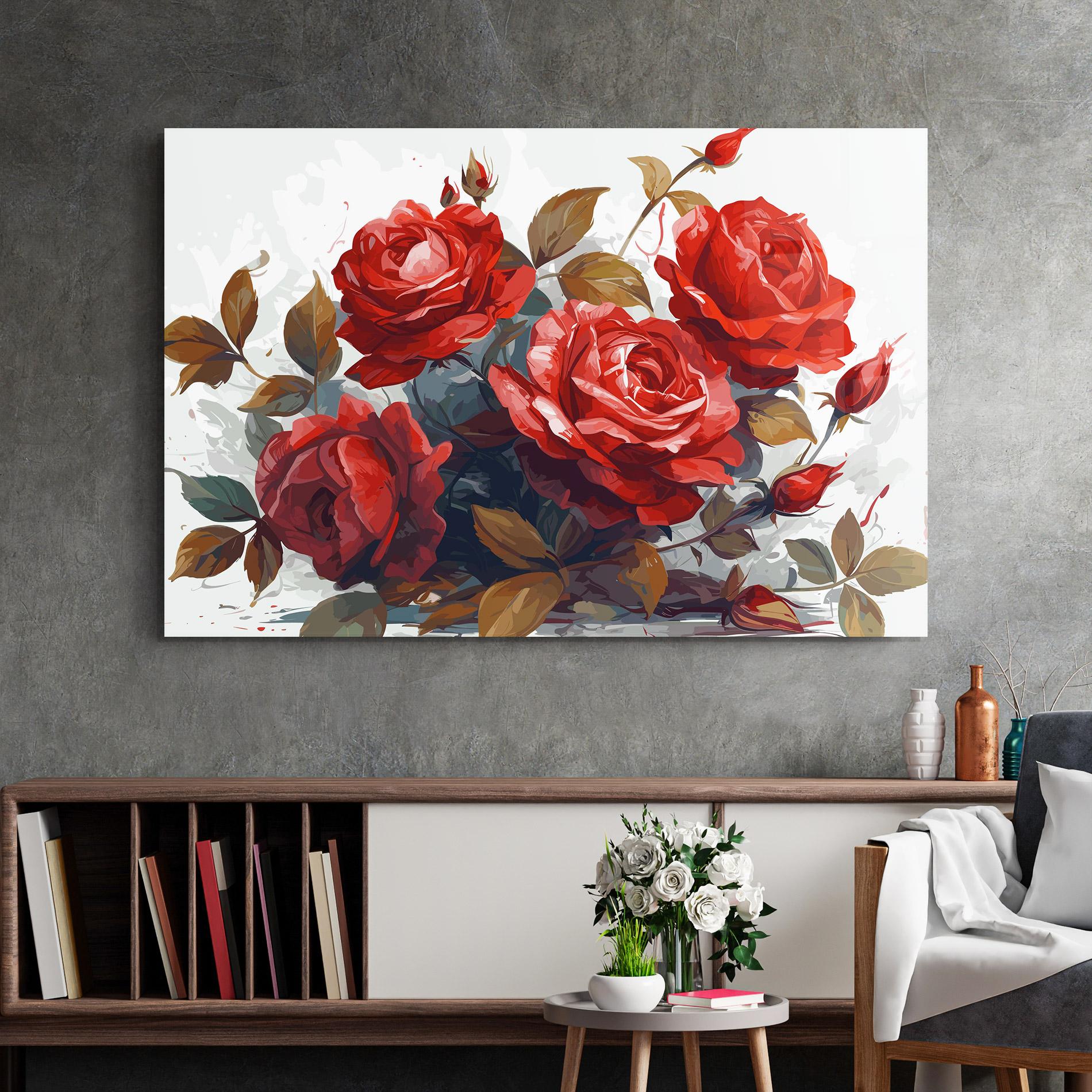 Obraz na Szkle Beautiful Red Roses mockup 2