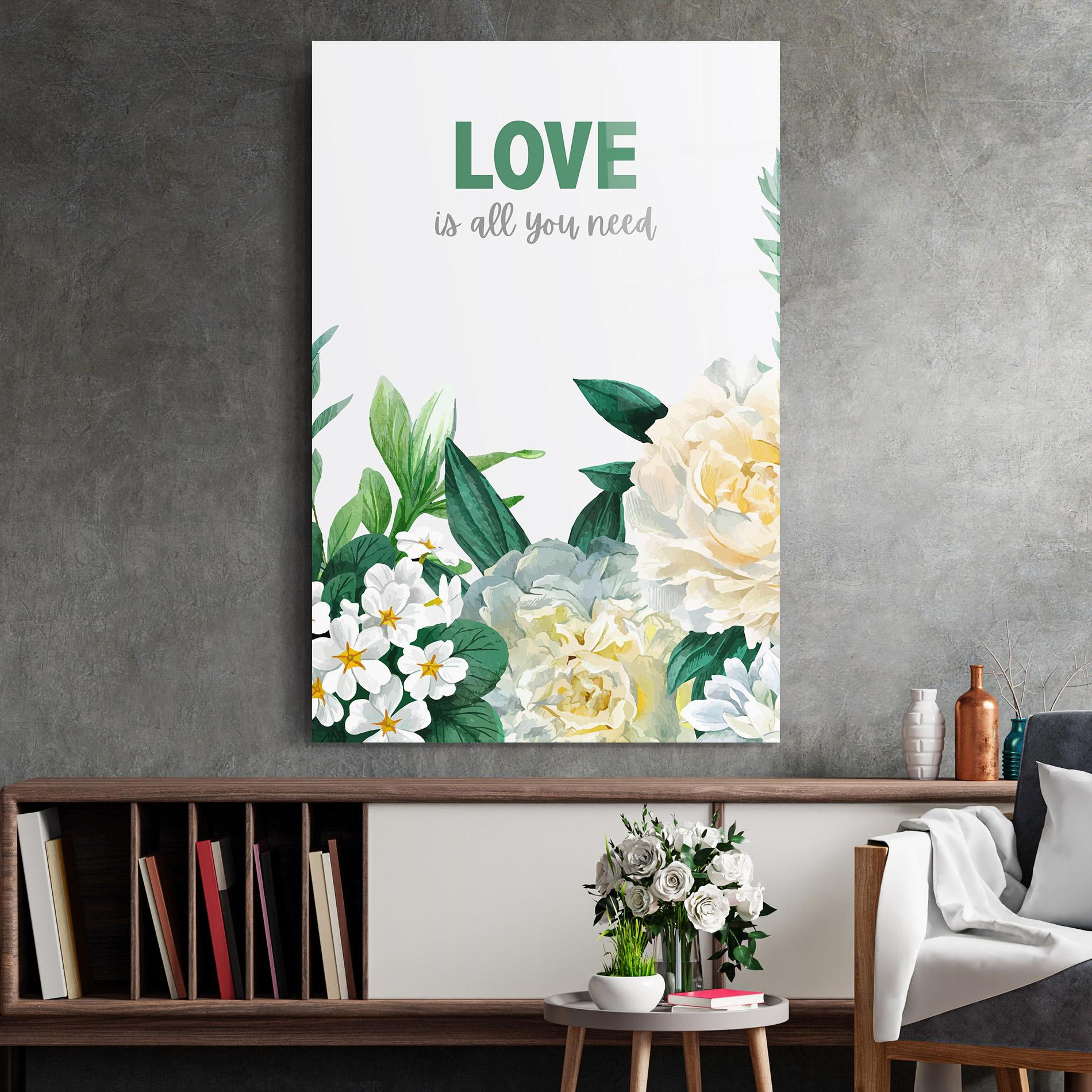 Obraz na Szkle Green Rose Love mockup 2