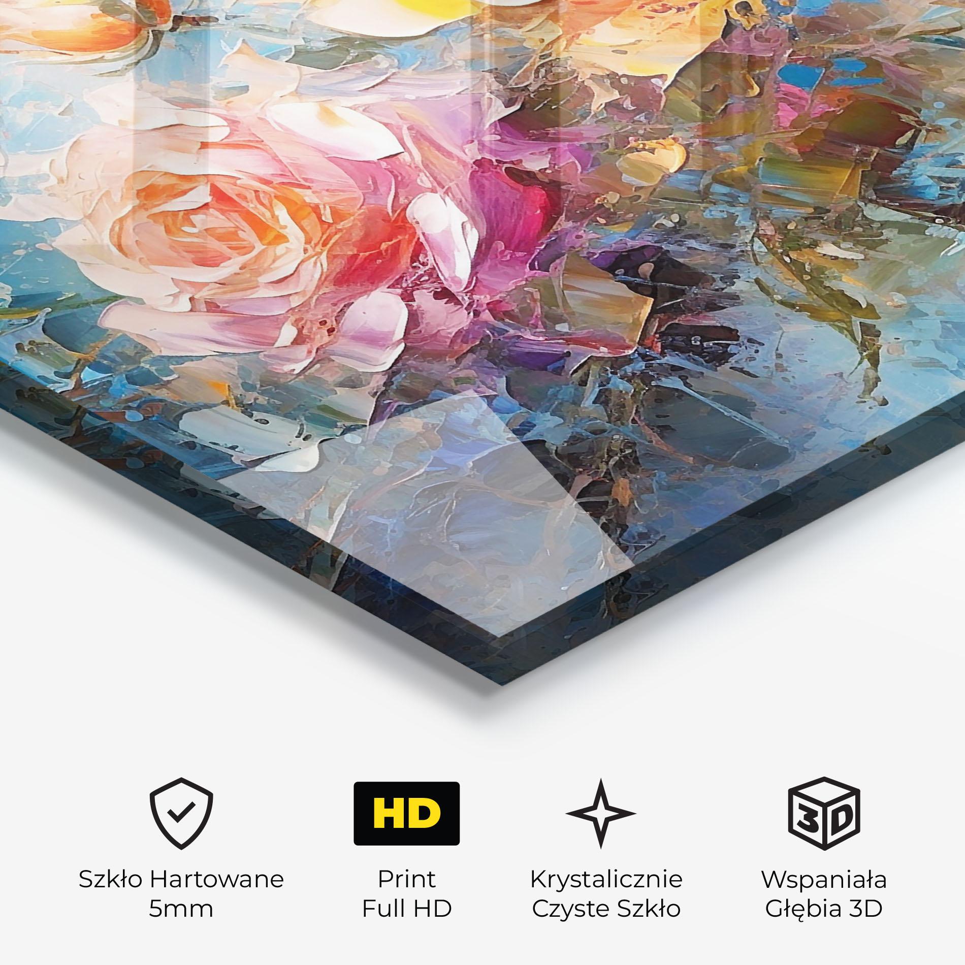 Obraz na Szkle Light Orange Rose Painting mockup 3