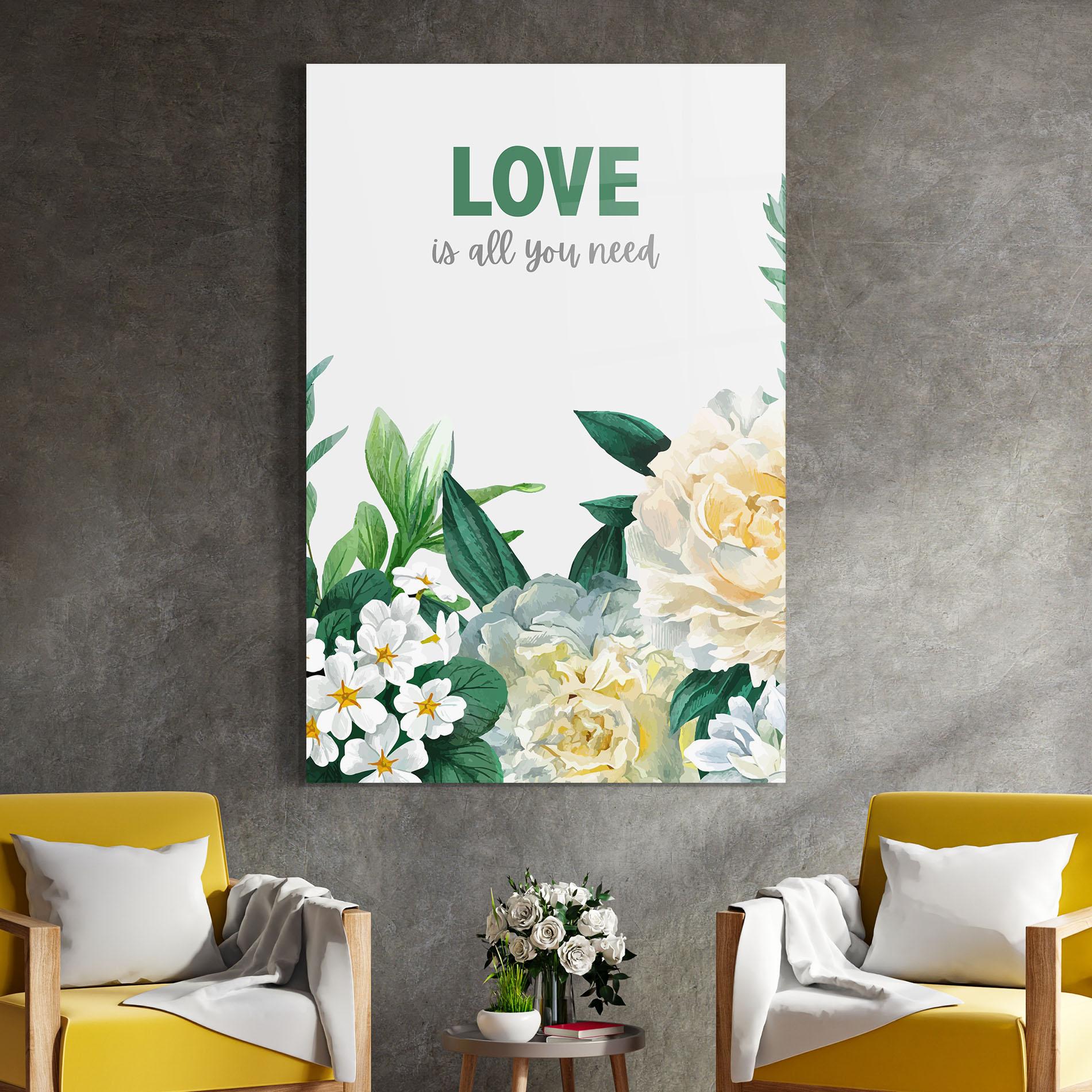 Obraz na Szkle Green Rose Love mockup 4