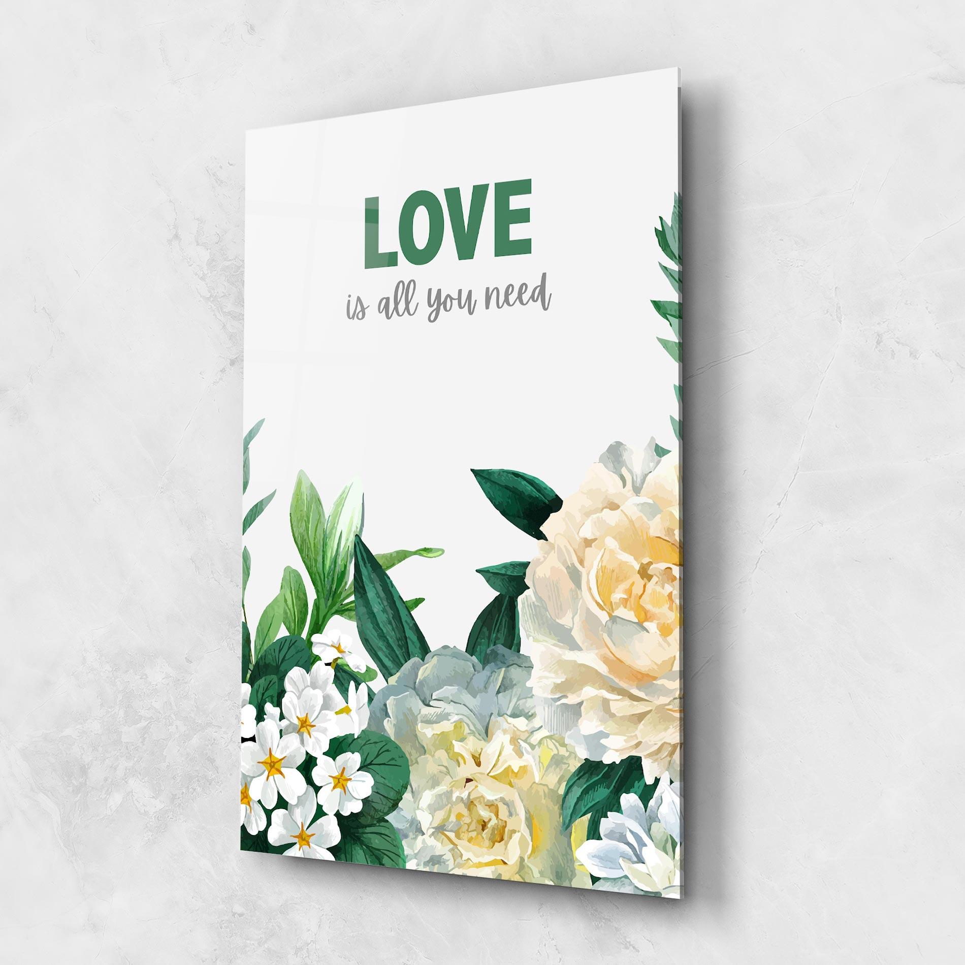 Obraz na Szkle Green Rose Love mockup 1